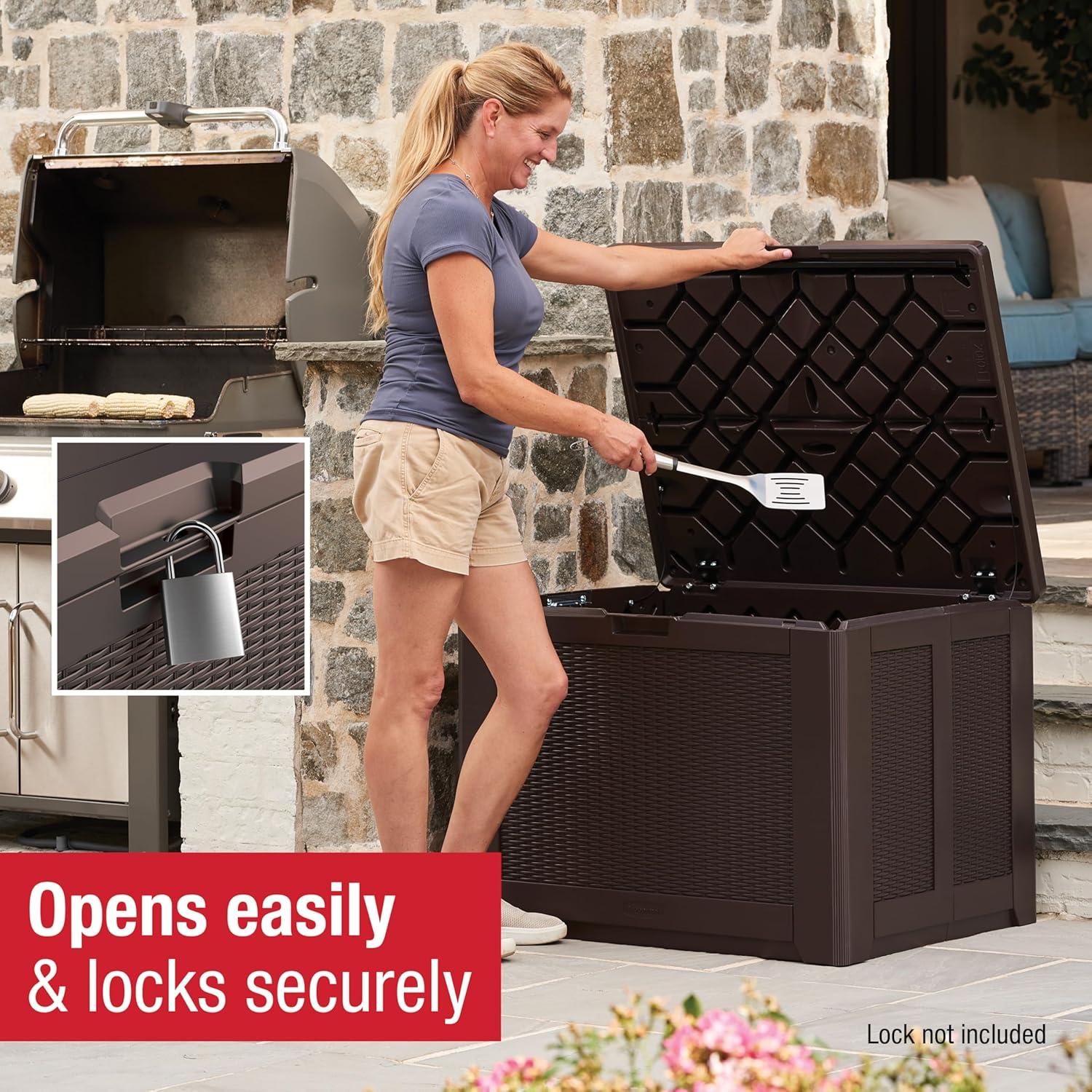 Rubbermaid Rubbermaid Deck Box, Medium, 74 Gallon, Brown