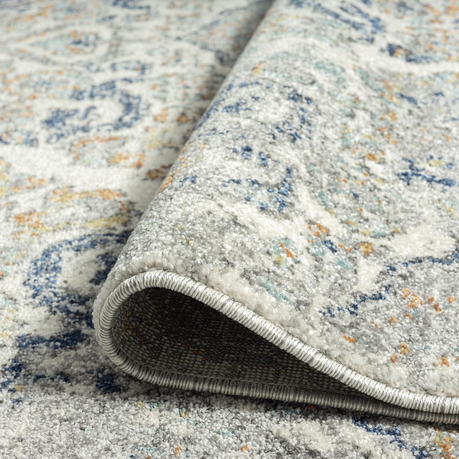 Luxe Weavers Victoria Collection Cream 4x5 Floral Area Rug