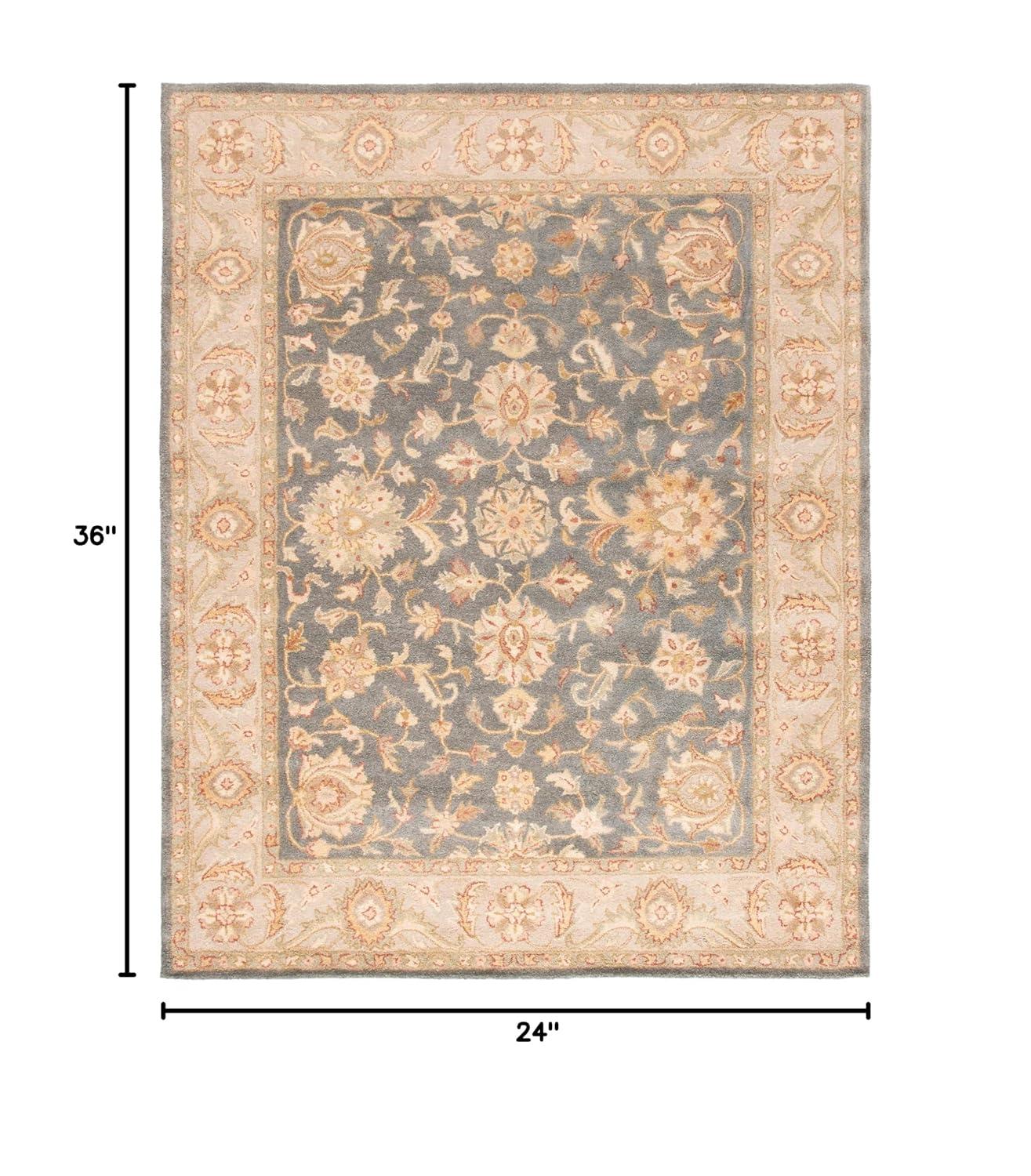 SAFAVIEH Antiquity Bethanie Traditional Wool Runner Rug, Blue/Beige, 2'3" x 8'