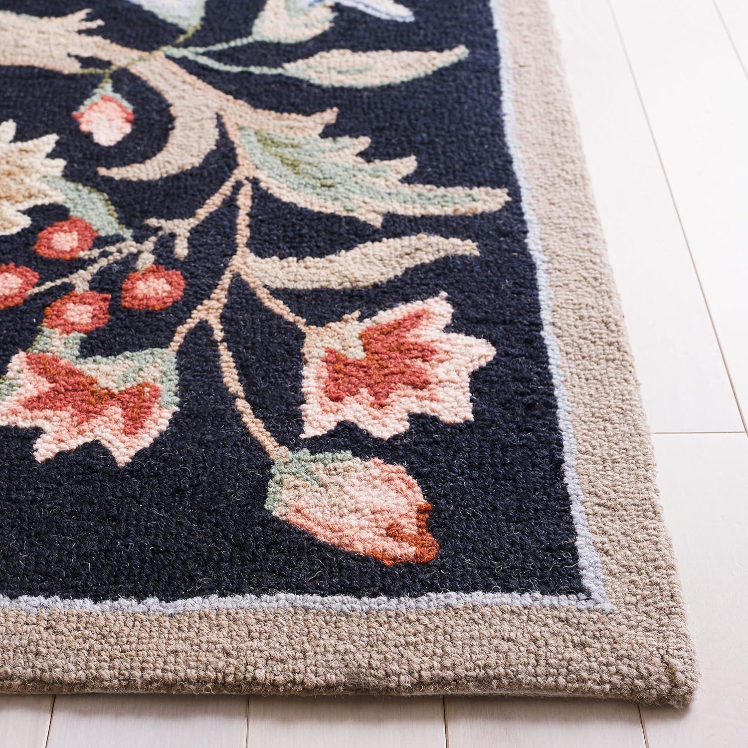 SAFAVIEH Chelsea Baxter Floral Wool Area Rug, Black, 2'6" x 4'