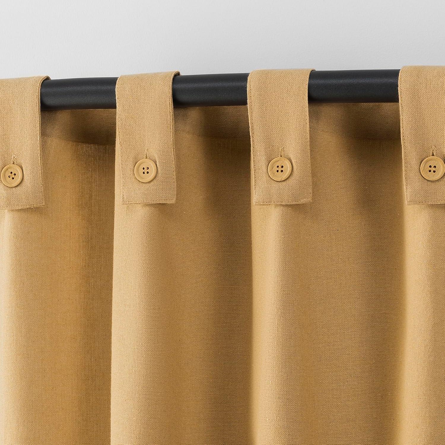 Archaeo Light Filtering Cotton Blend Button Tab Top Curtain Panel