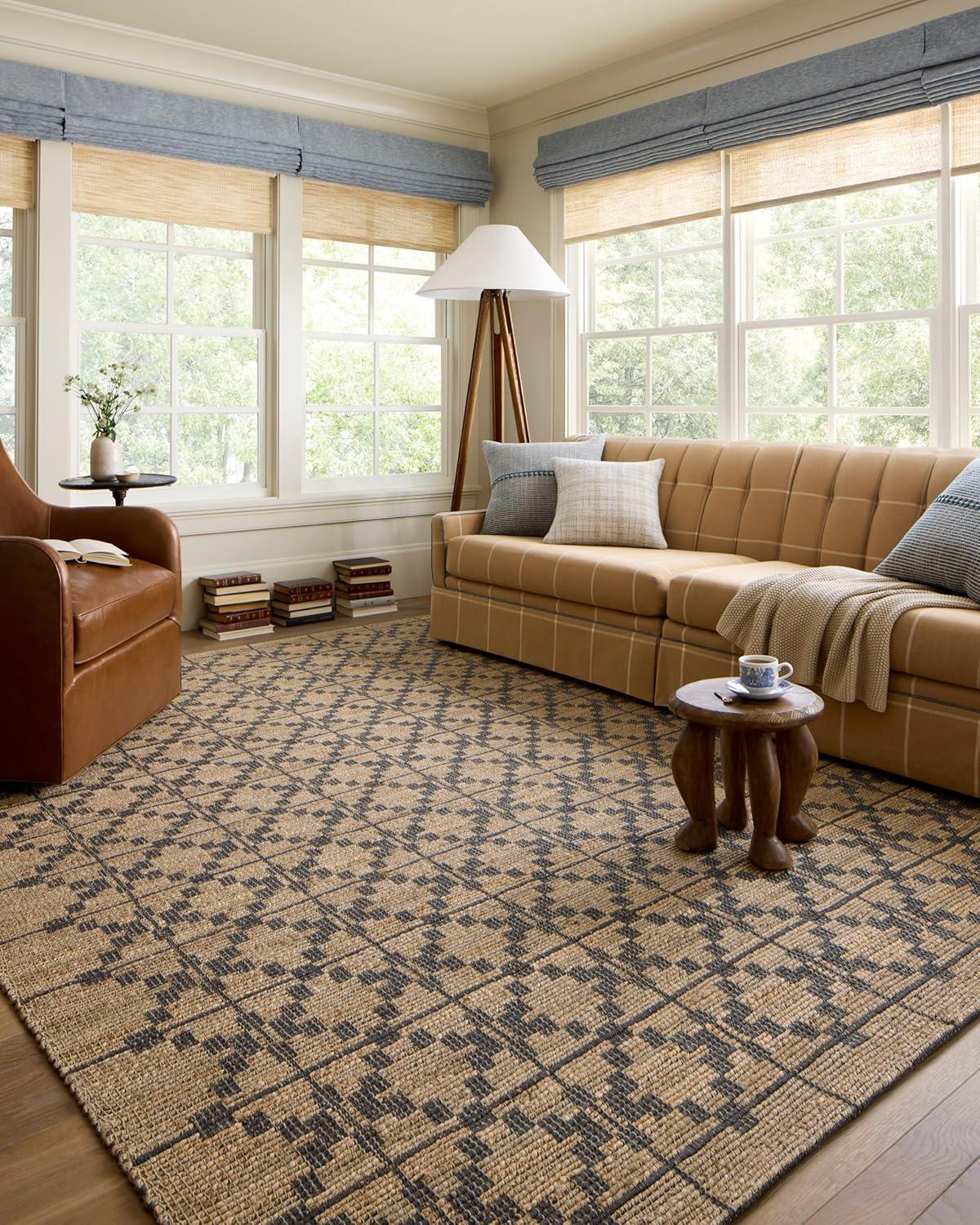 Judy Natural and Graphite Diamond Pattern Area Rug 9'-3" x 13'