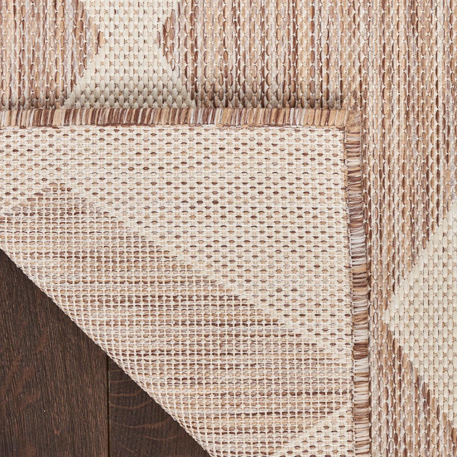 Nourison Positano 8' x 10' Beige Diamond Modern Flatweave Indoor/Outdoor Rug