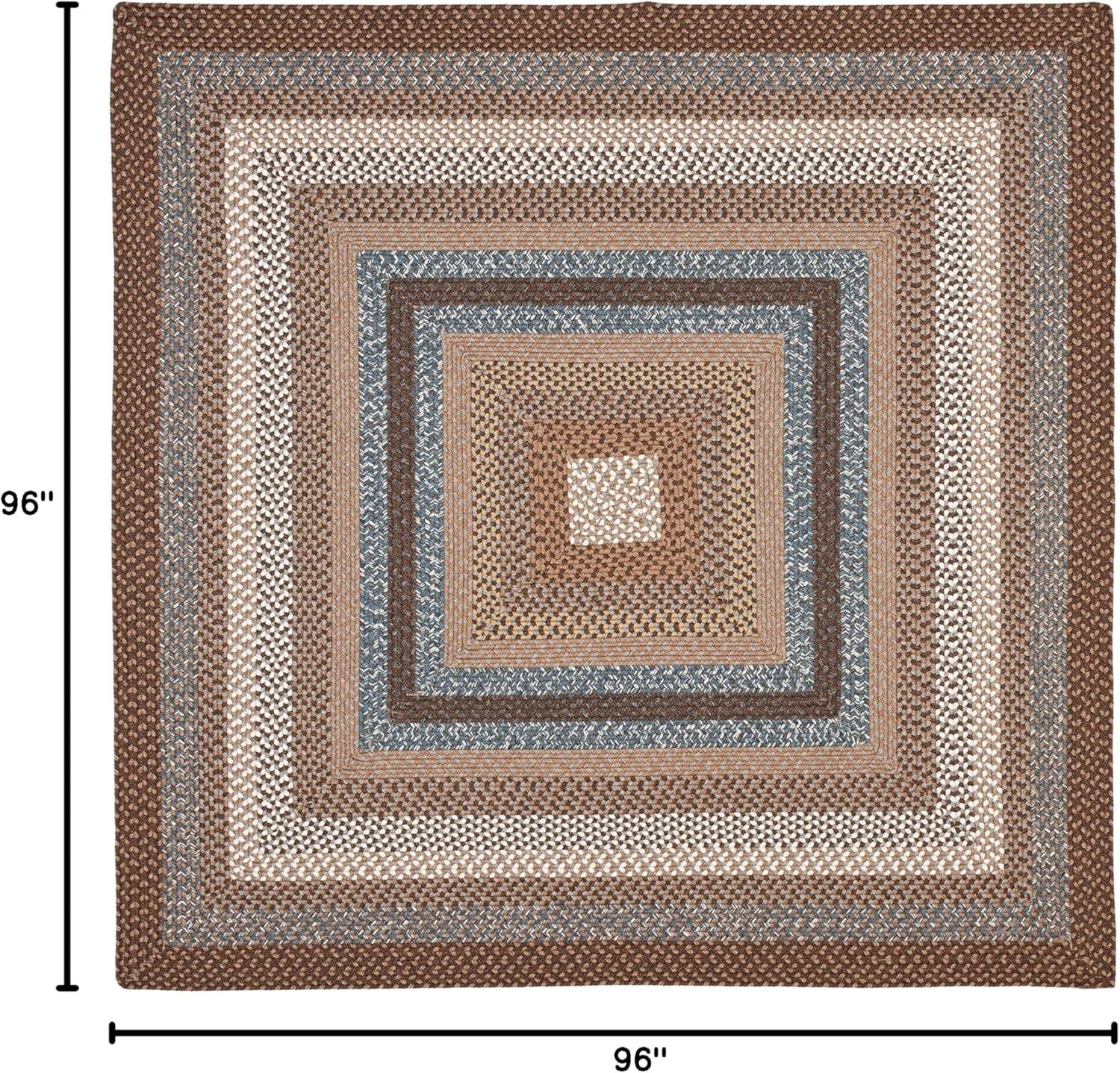 Braided BRD313 Hand Woven Area Rug - Brown/Multi - 8'x8' - Safavieh.