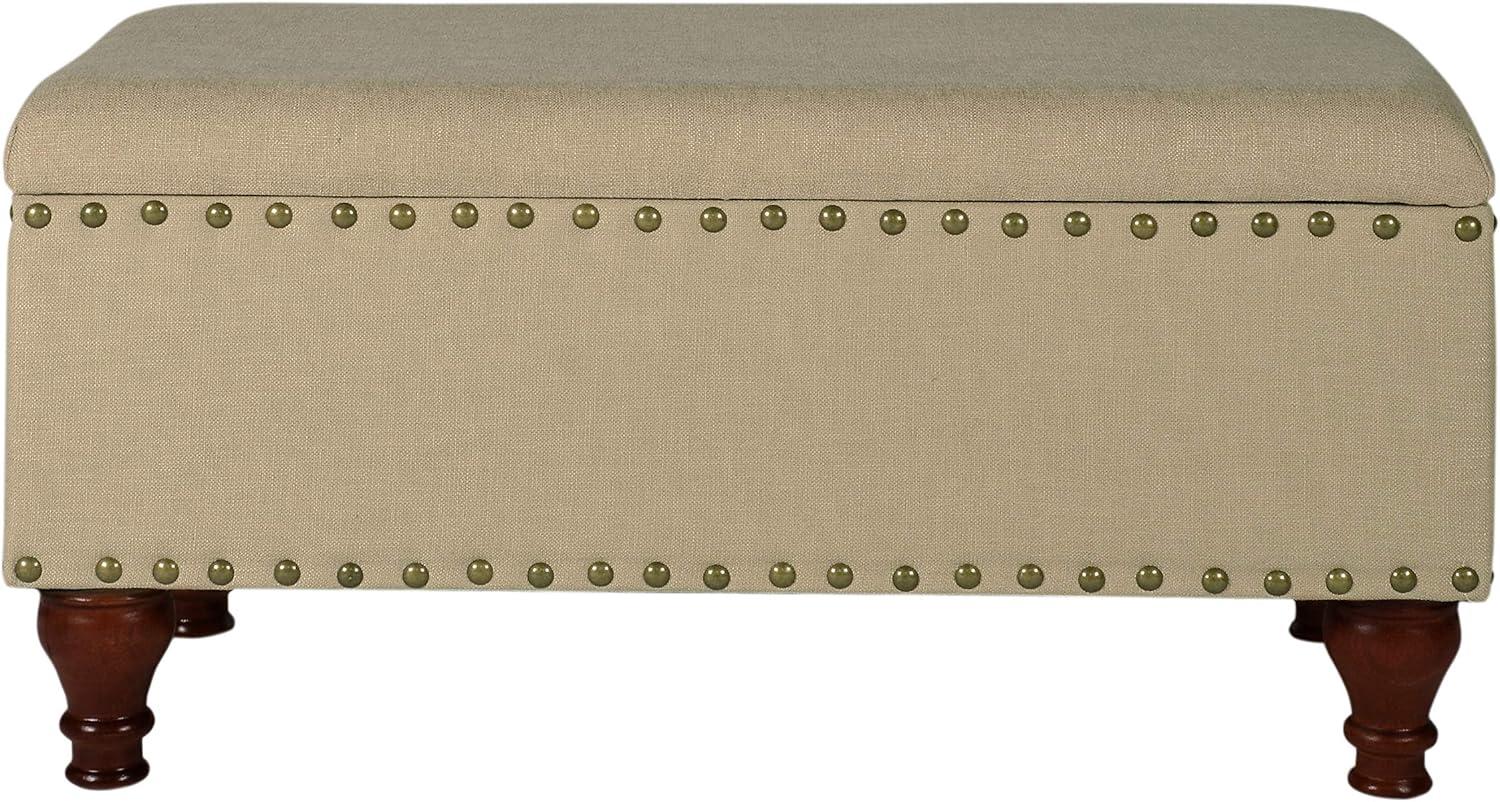 Large Rectangle Storage Bench with Nailhead Trim - HomePop