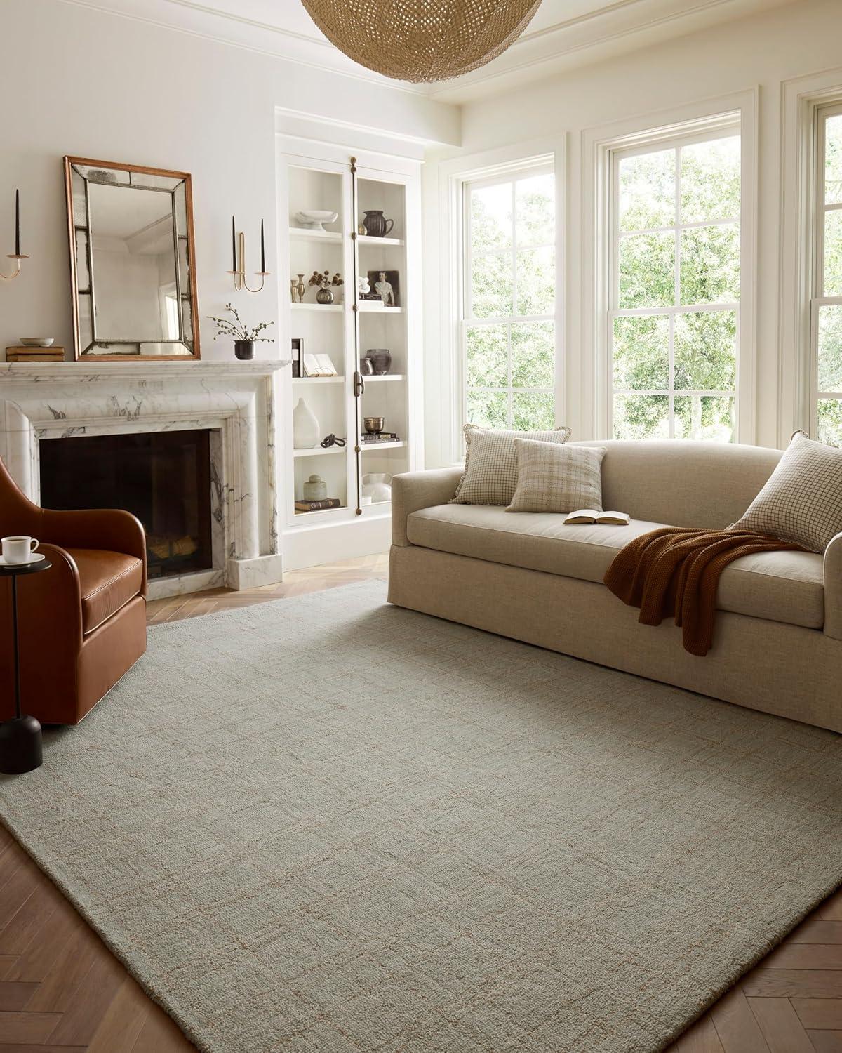 Polly II Hand-Tufted Wool-Blend Rug by Chris Loves Julia x Loloi - Fog and Wheat / 7'9" x 9'9"