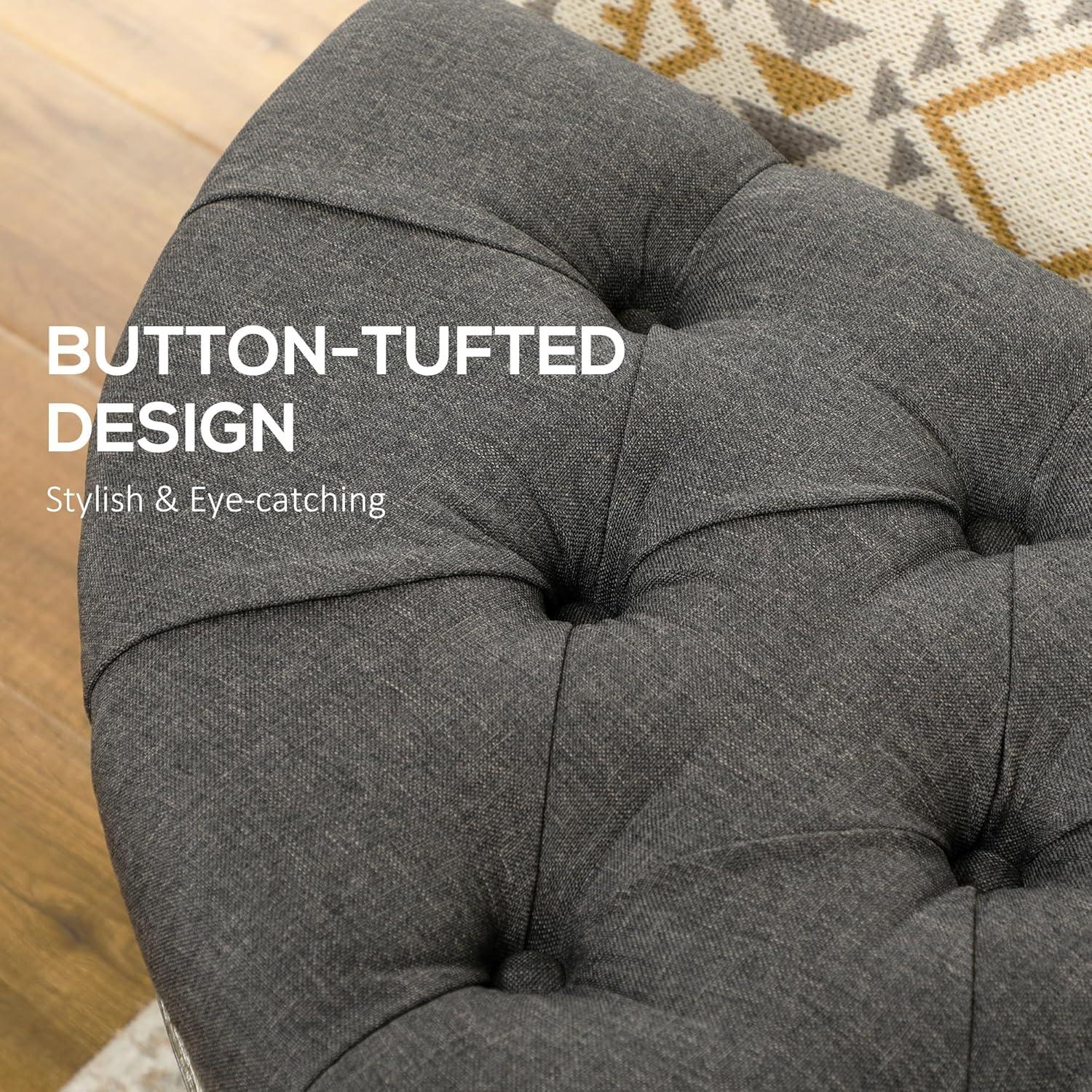 HomCom Upholstered & Tufted Bench, Grey