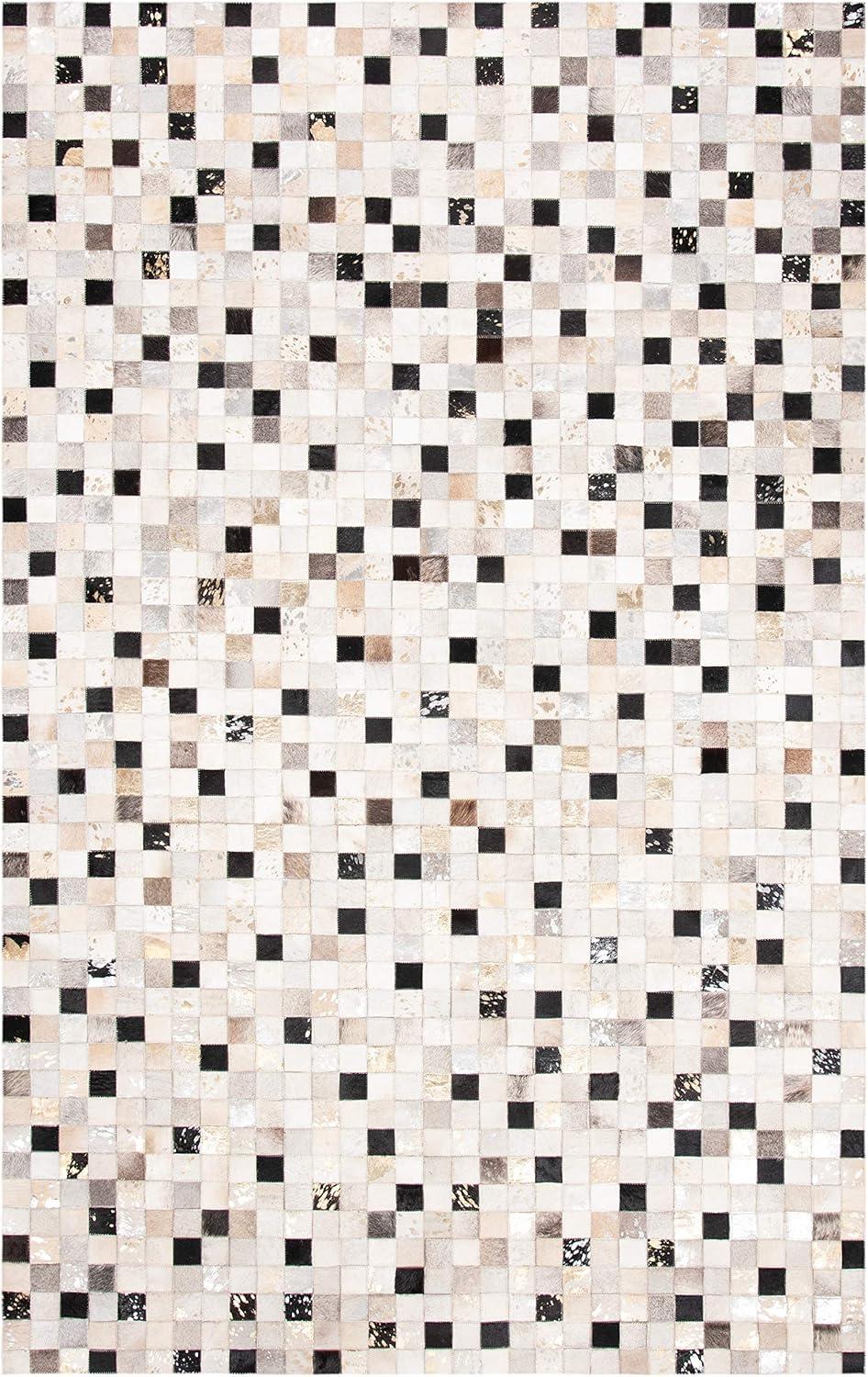 Studio Leather STL810 Hand Woven Area Rug - Ivory/Black - 5'x8' - Safavieh.