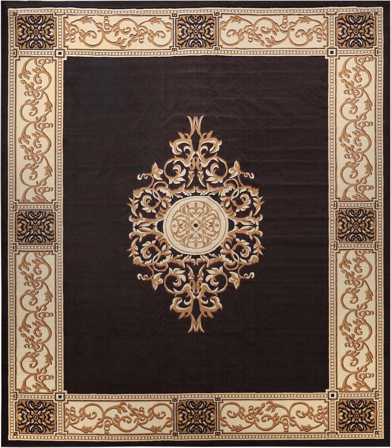 Superior Oversized Medallion Indoor Area Rug, 12' x 15', Coffee