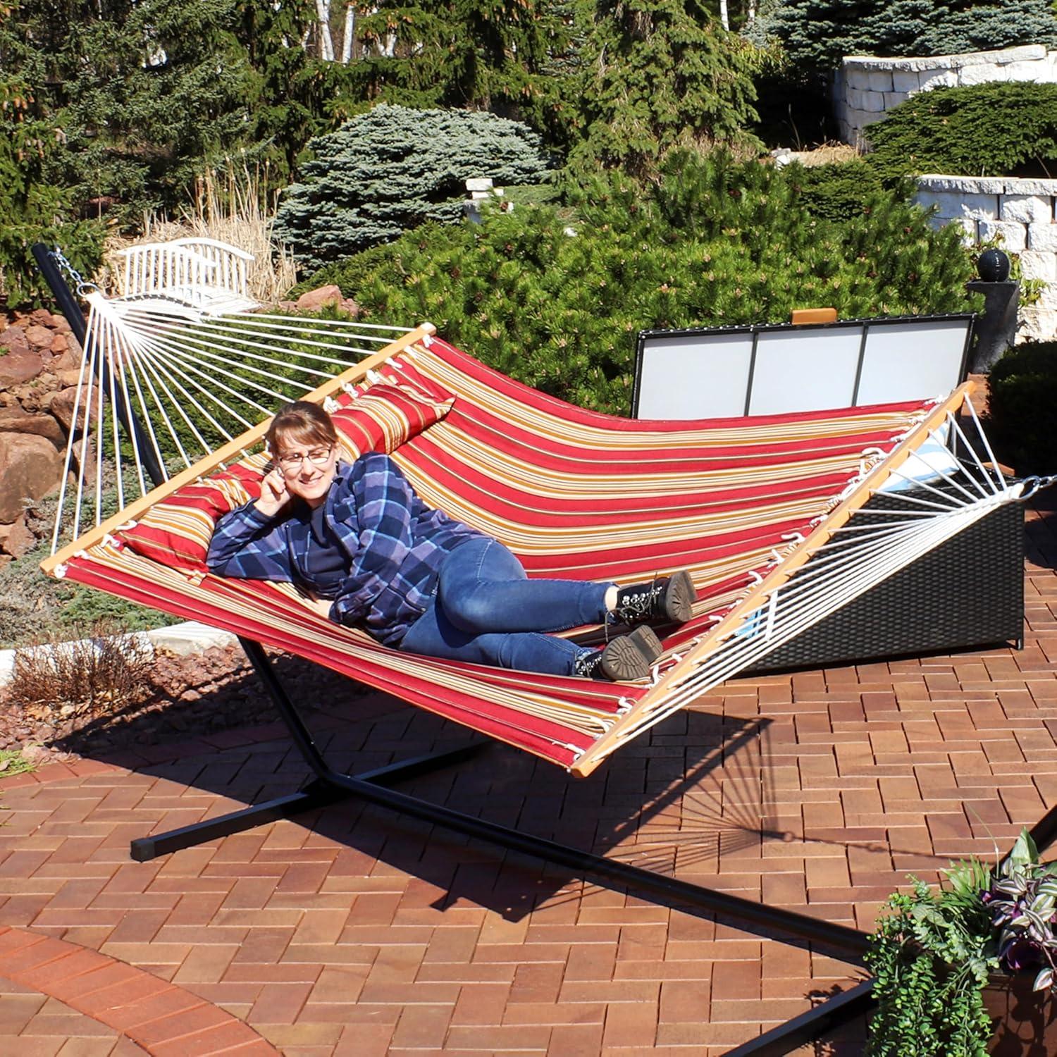 2-Person Quilted Polyester Spreader Bar Hammock