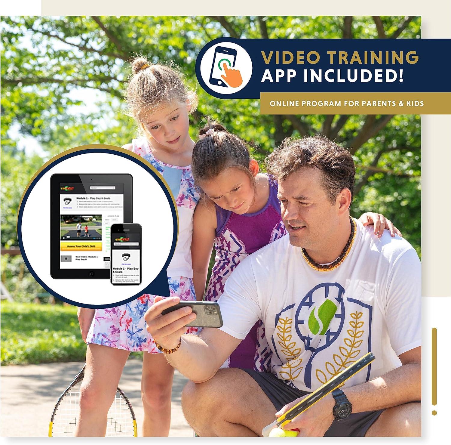Kids Tennis Racket with Training Videos – Aluminum Youth Tennis Racket with Neoprene Handle for Children Age 5-12 – Learn Faster and Play Better by Street Tennis Club