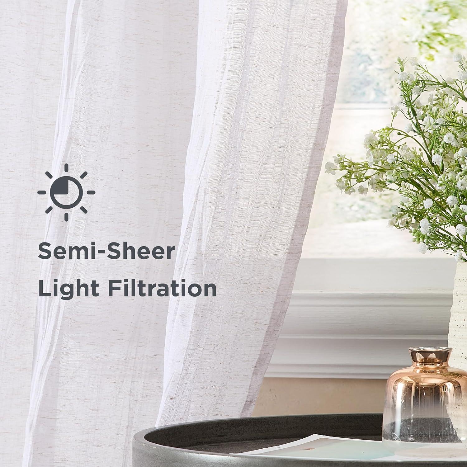 Solid Semi-Sheer Curtain Panels (Set of 2)