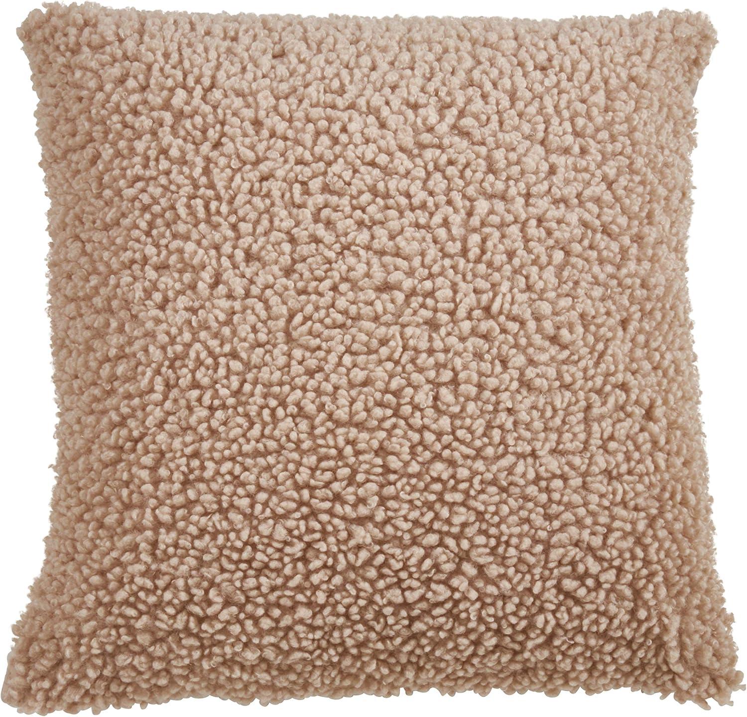 Natural Faux Fur Euro Pillow Cover