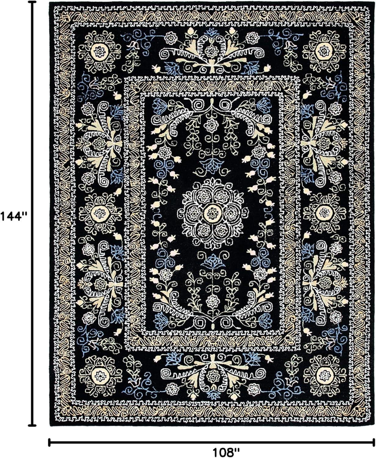 Handmade Blue Wool 9' x 12' Tufted Area Rug