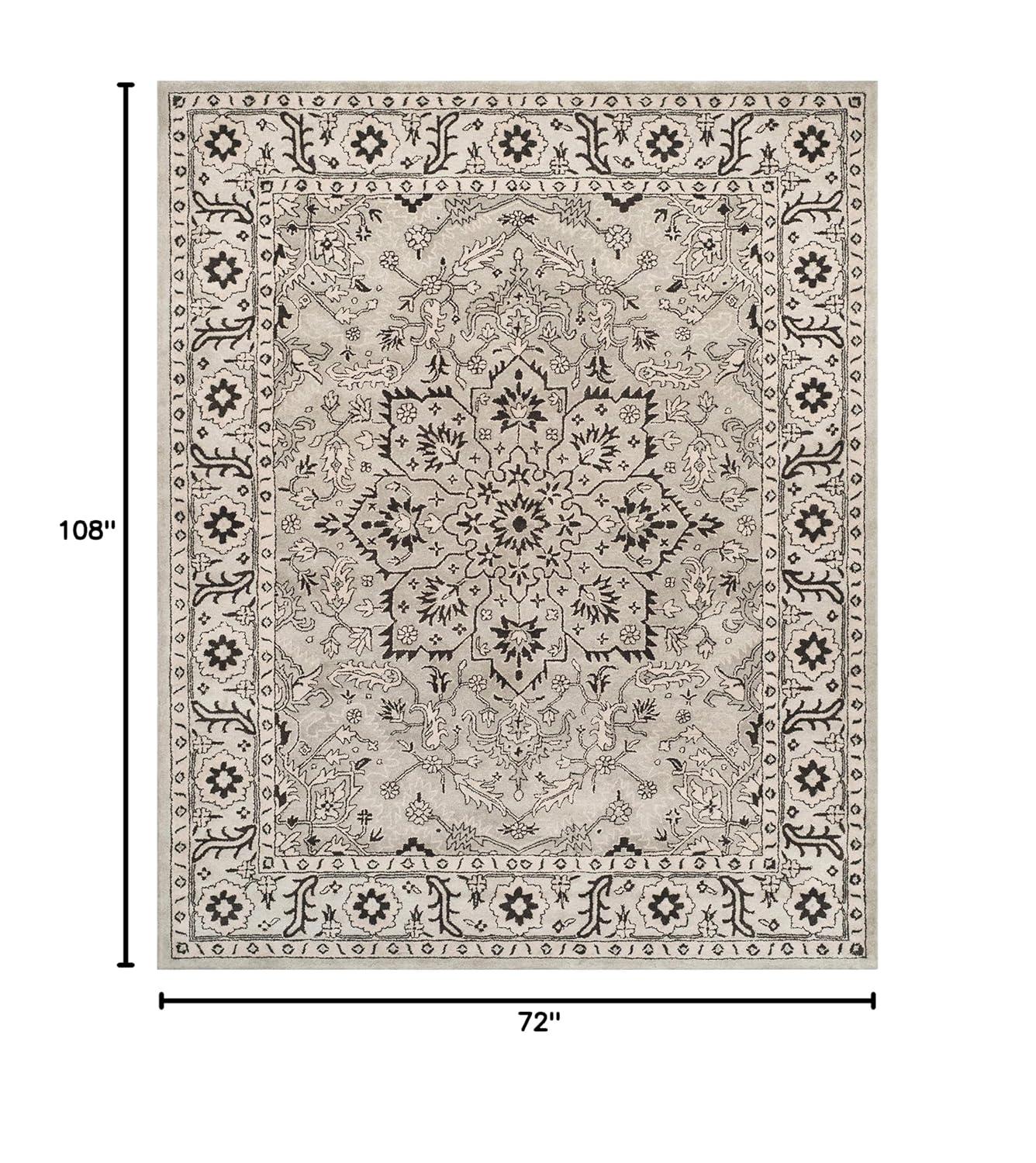 Antiquity AT58 Hand Tufted Area Rug - Grey/Beige - 6'x9' - Safavieh.