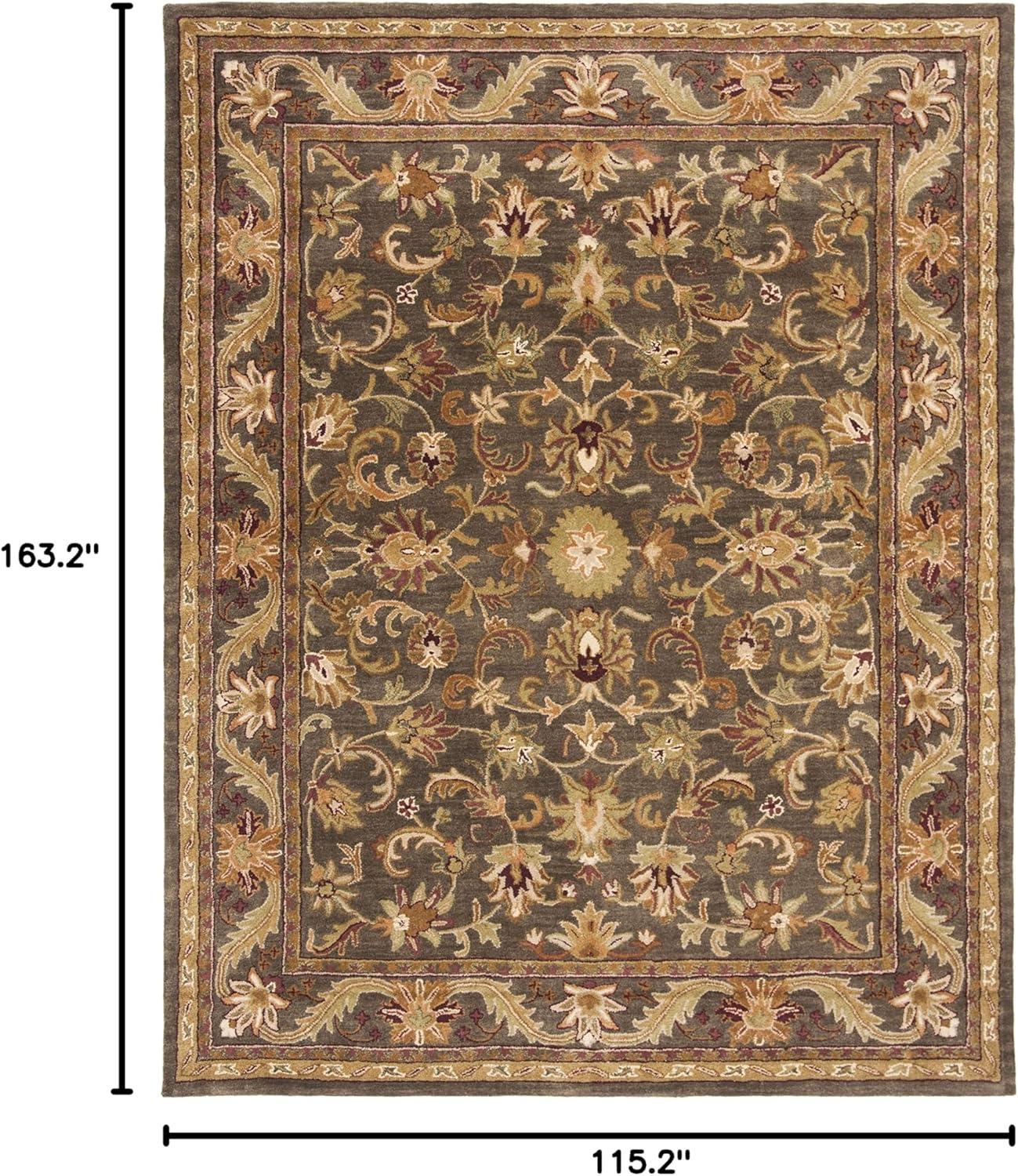 SAFAVIEH Antiquity Carmella Floral Bordered Wool Area Rug, Charcoal, 9'6" x 13'6"