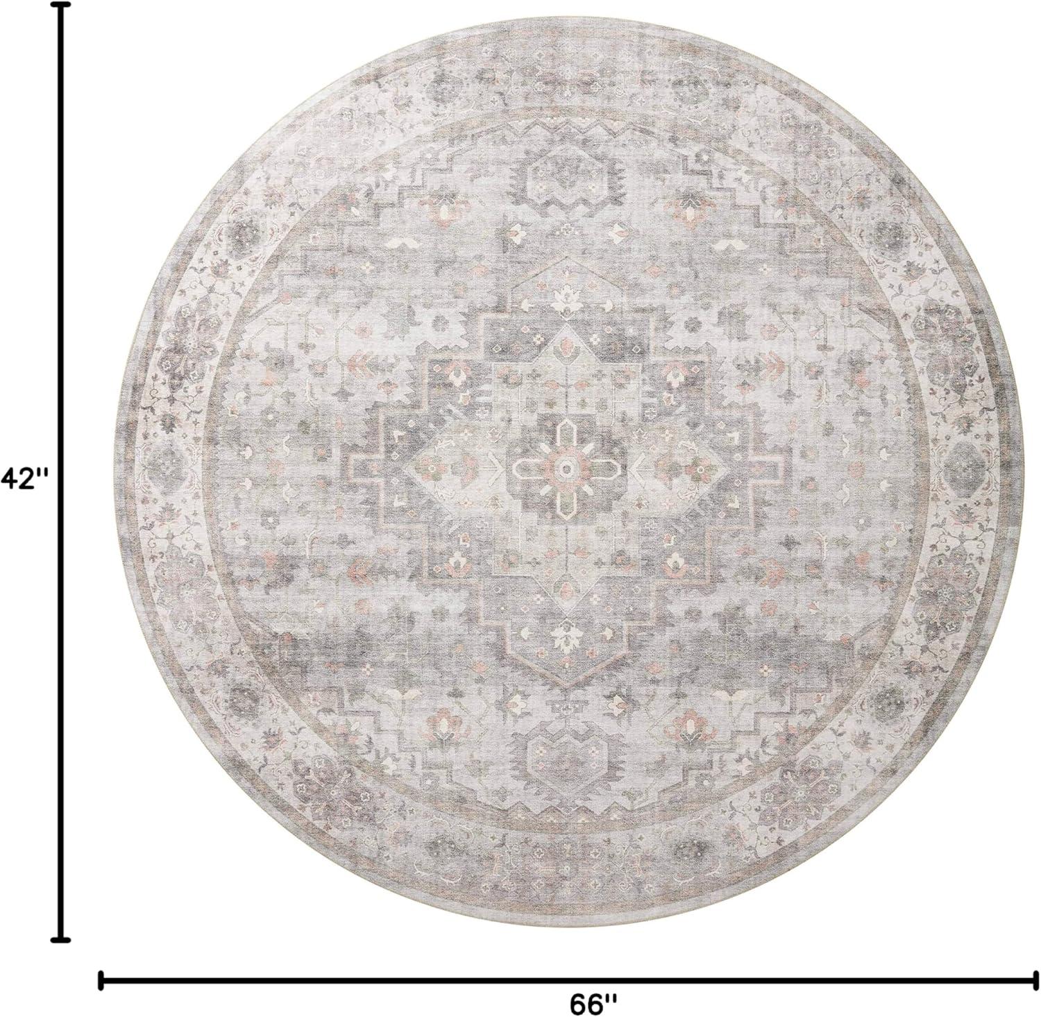 Loloi II Heidi Collection HEI-02 Dove / Blush, Oriental Area Rug 3'-6" x 5'-6"