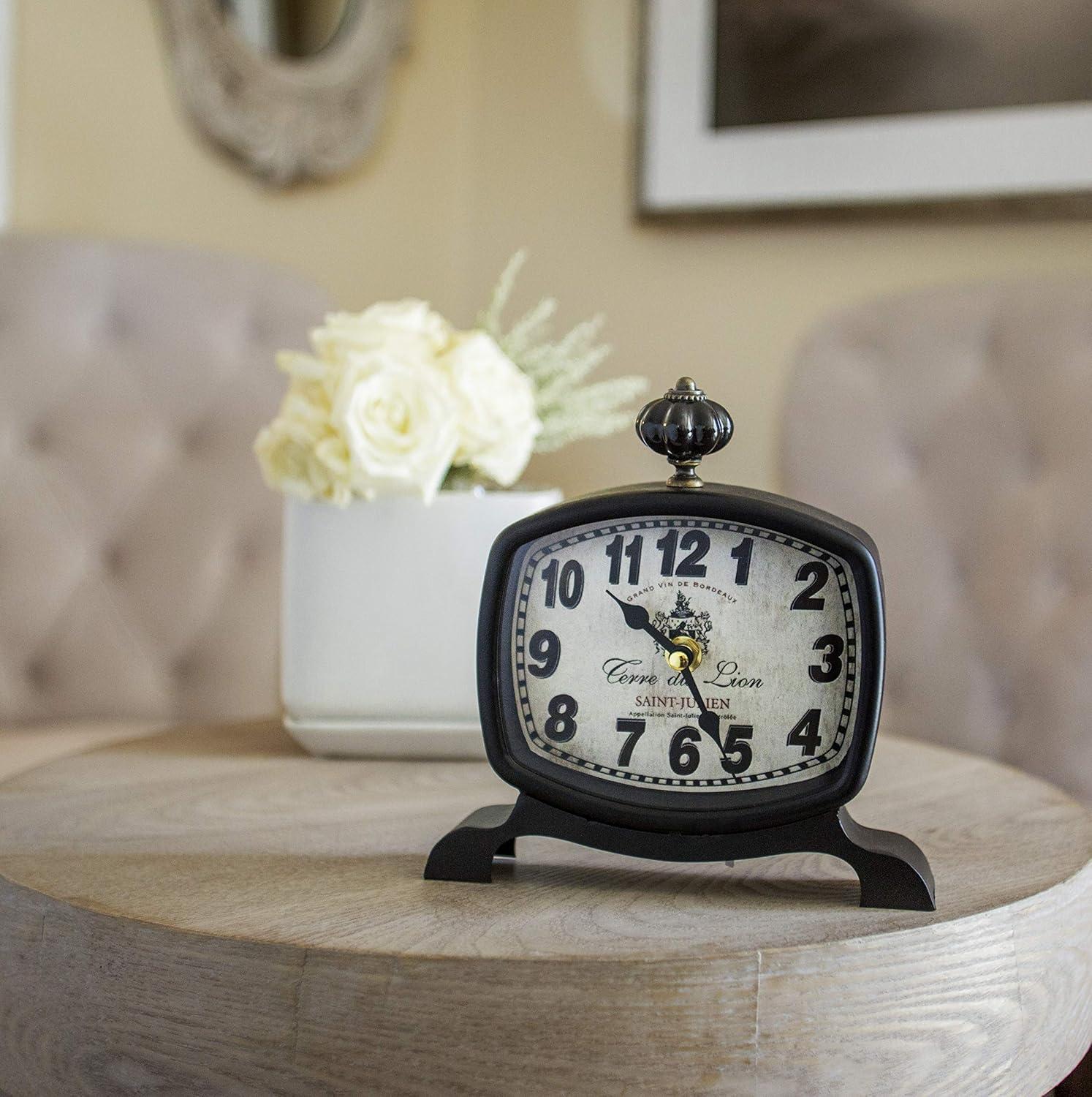 Union Rustic Villalpando Wooden Side End Brown Accent Table with Black Metal Hairpin Legs