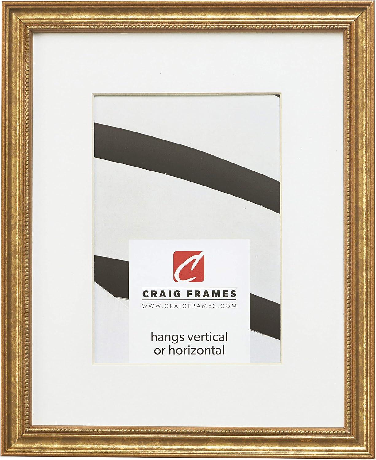 Craig Frames 314GD 10x12 inch Ornate Gold Picture Frame Matted for an 8x10 Photo