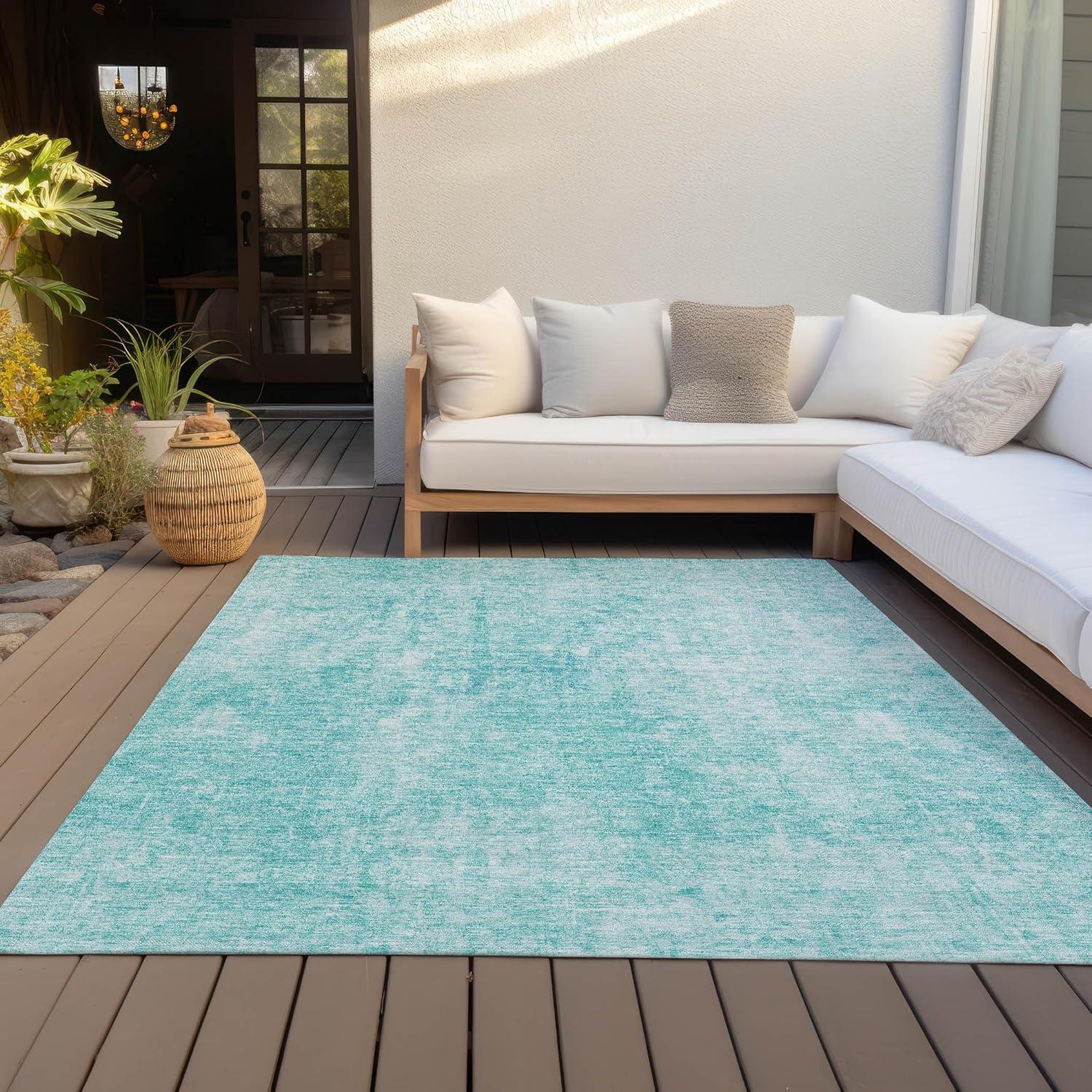 Addison Rugs Chantille ACN656 Teal 2'6" x 3'10" Indoor Outdoor Area Rug, Easy Clean, Machine Washable, Non Shedding, Bedroom, Entry, Living Room, Dining Room, Kitchen, Patio Rug