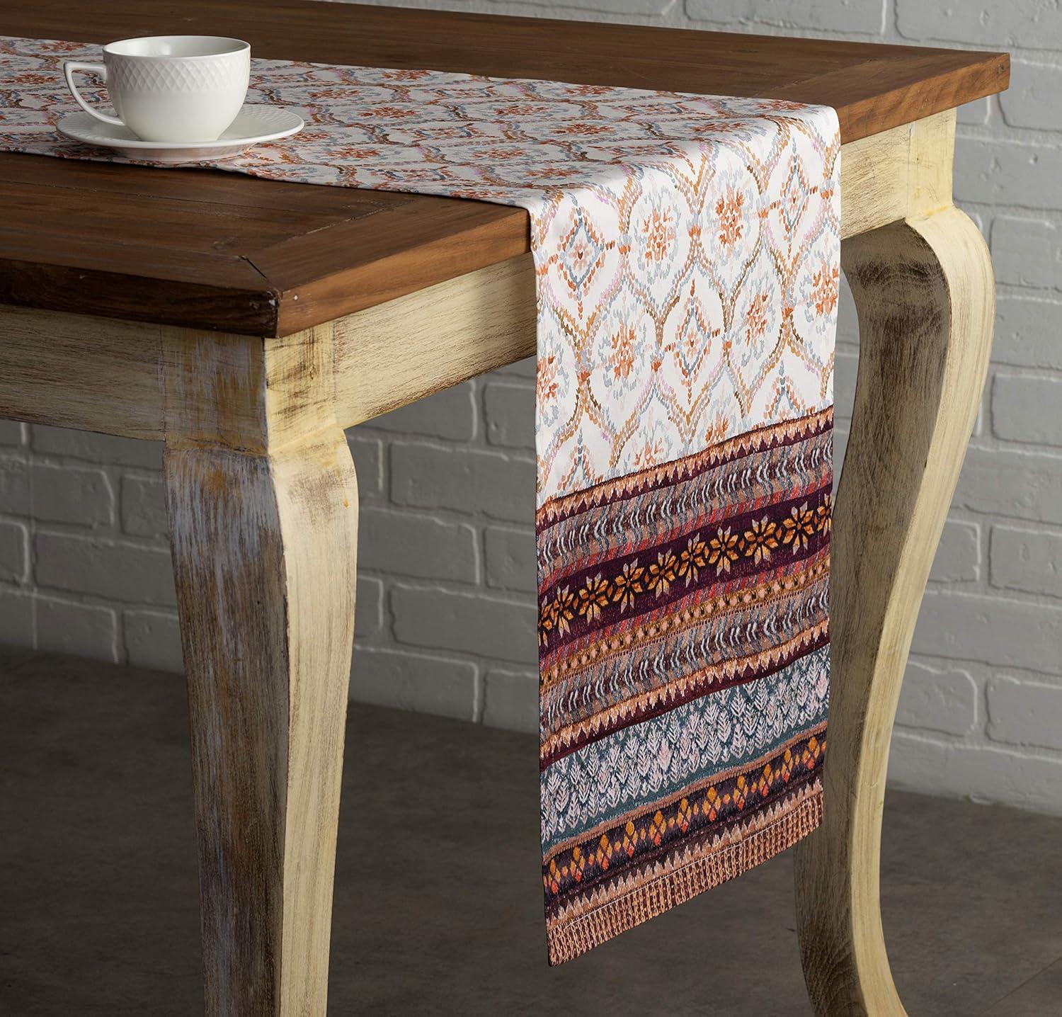 Fair Isle Multicolor Cotton Single Layer Table Runner