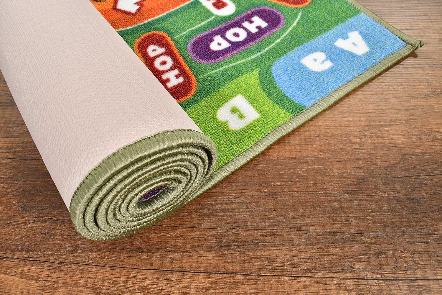 KC Cubs Looney Tunes Hopscotch Number Educational Learning Fun Game Non Slip Kids Rug Classroom Playroom