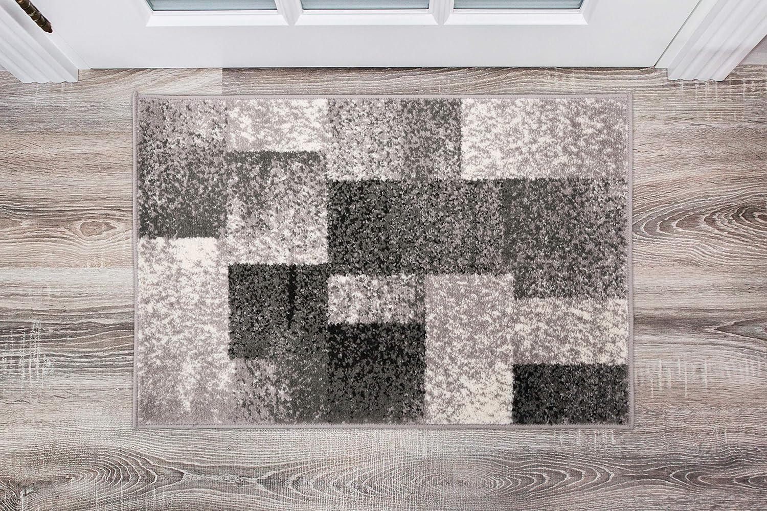 World Rug Gallery Contemporary Modern Geometric Boxes Area Rug