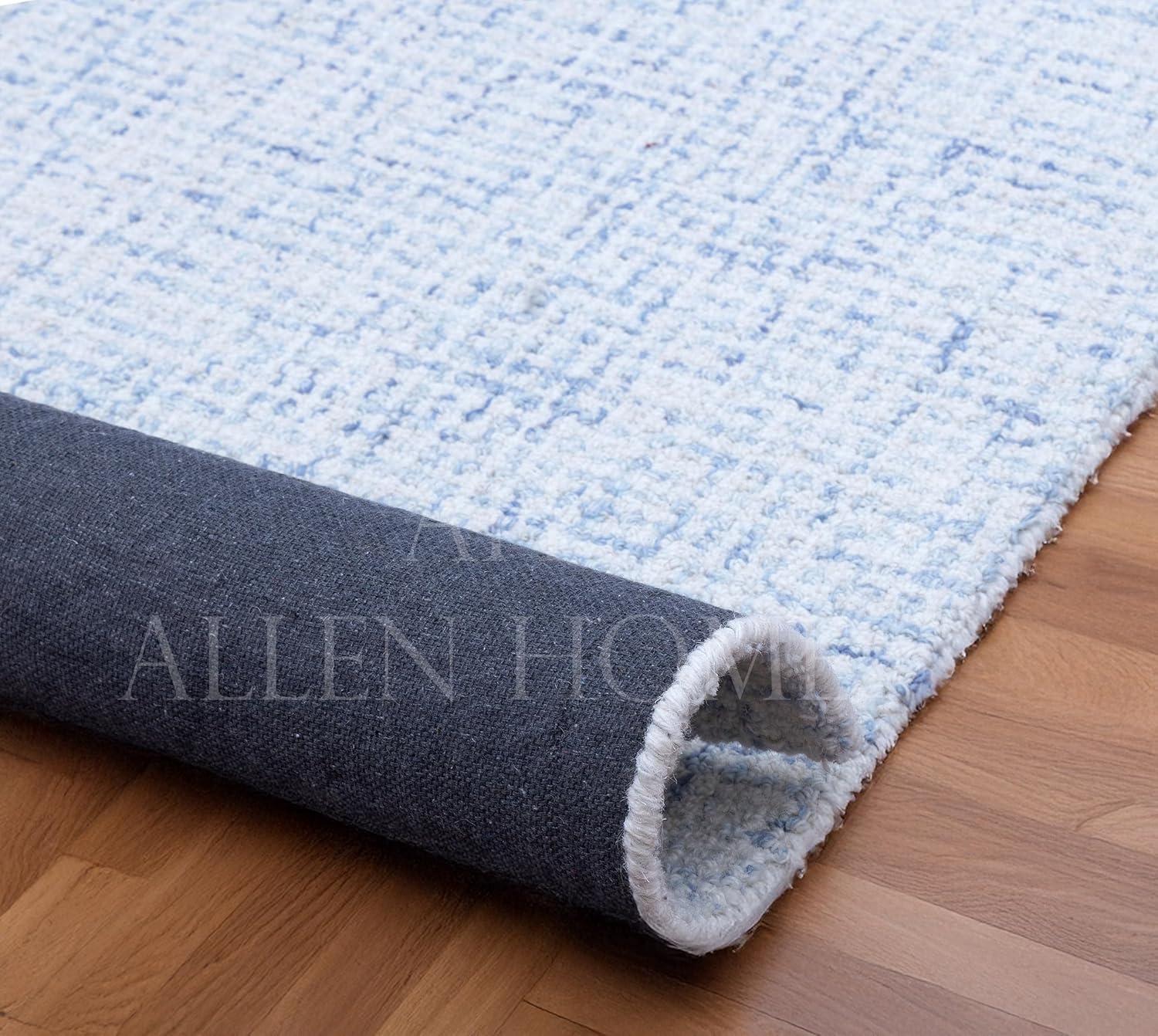 Alora Decor London 9' x 12' Solid Blue/Gray/Rust/Blue Hand-Tufted Area Rug