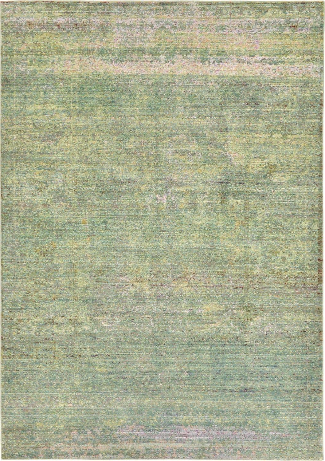 Alexis Abstract Speckled 6' x 9' Green Polyester Area Rug