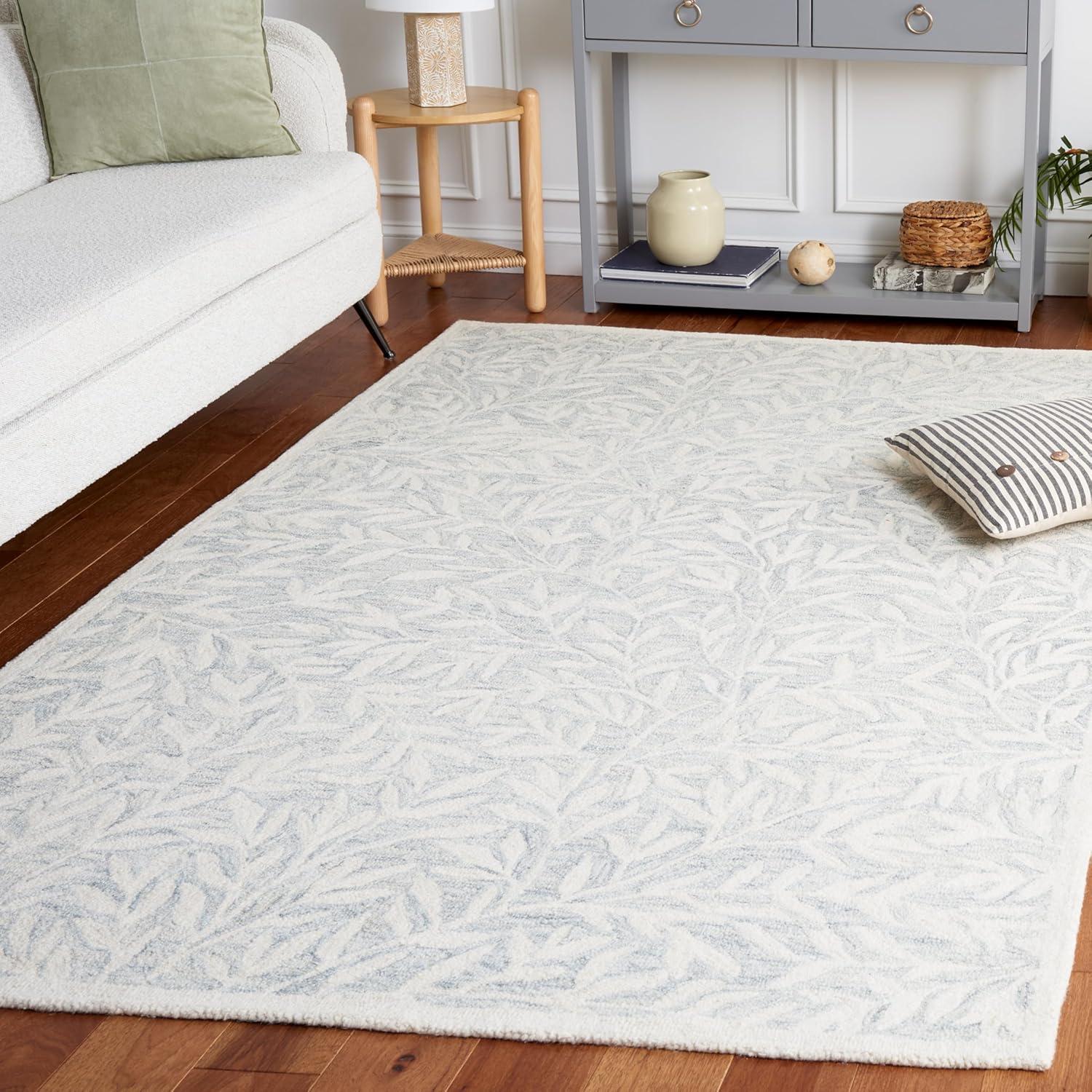 SAFAVIEH Jardin Zahara Floral Area Rug, Light Gray/Ivory, 5' x 8'