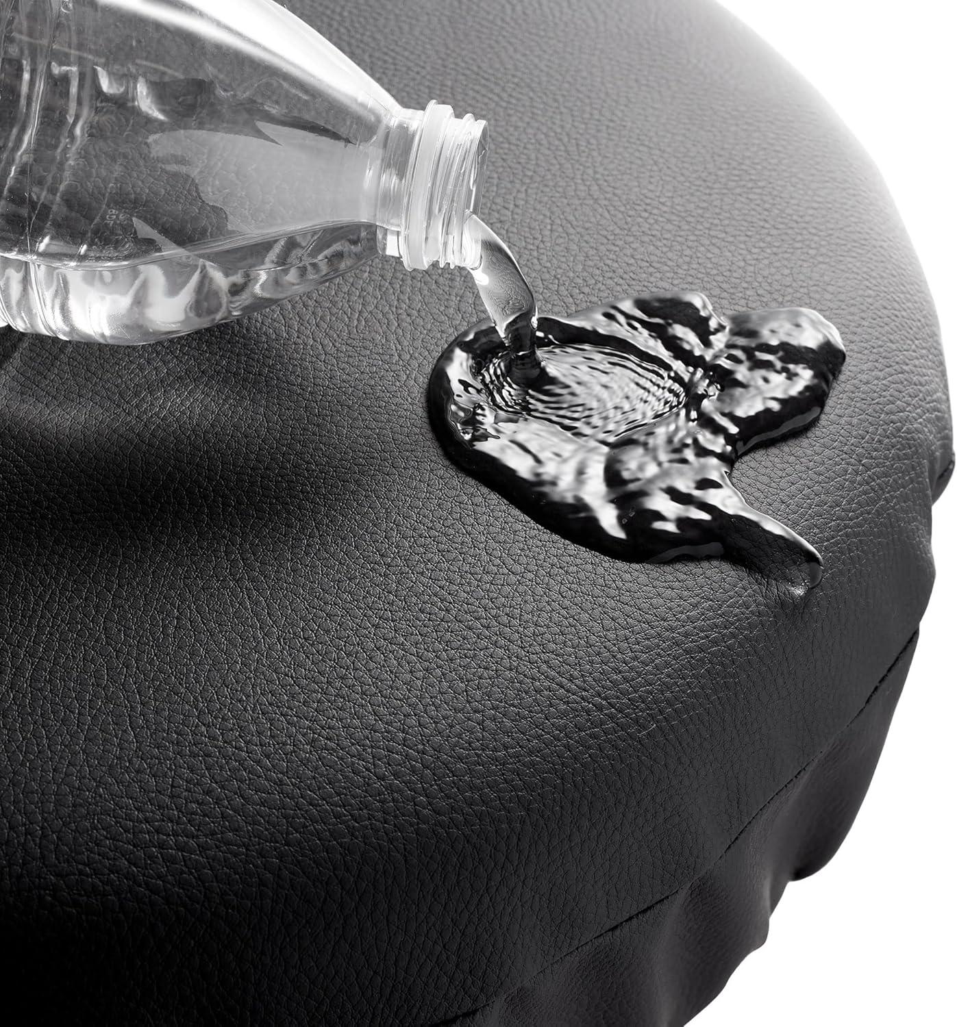 Saloniture 2-Pack Round Stool Seat Cover, 15-1/2" Waterproof Slipcover for Swivel Chair or Barstool - Cream