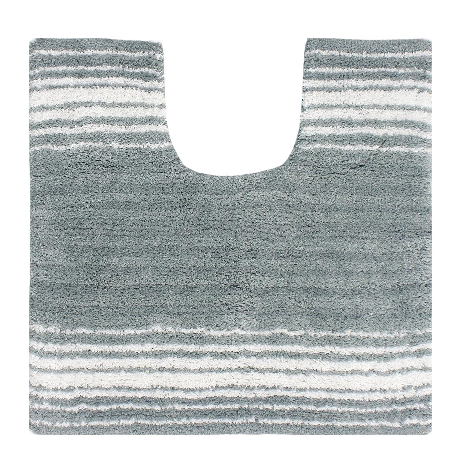 Home Weavers Gradation Collection 100% Cotton Bath Rug, Soft & Absorbent Bath Mat, Non-Slip, Machine Washable Rug for Bath Floor, 20"x20" Contour, Gray