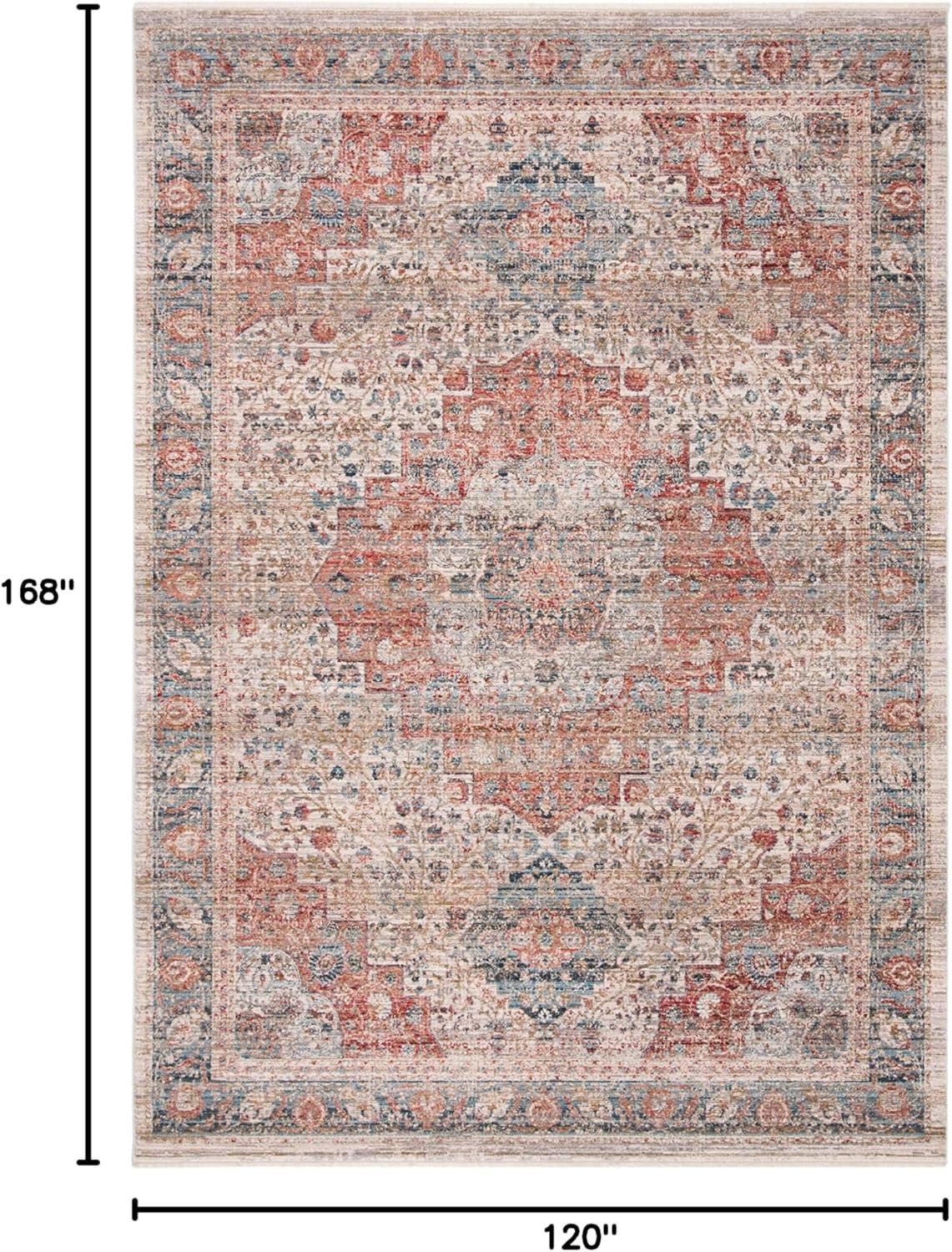 Ivory and Pink 10' x 14' Synthetic Medallion Rug
