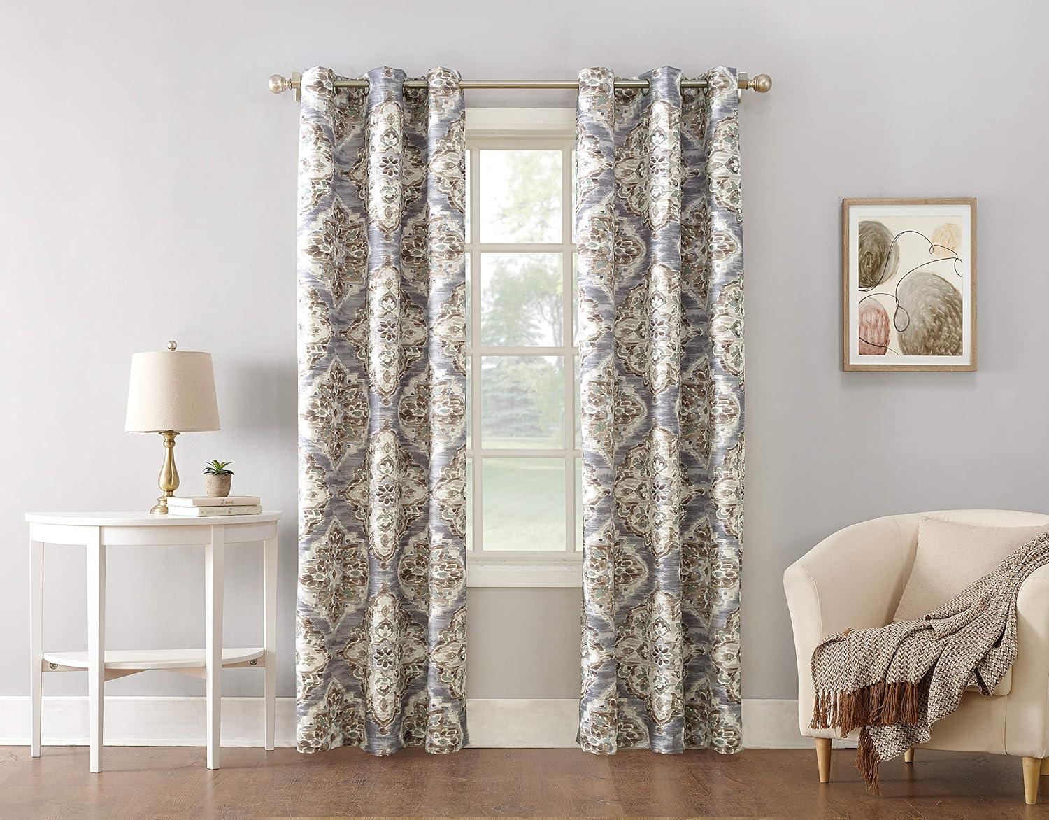 Sun Zero Cooper Textured Thermal-Lined Blackout Energy-Efficient Grommet Curtain Panel, 40"X63", Gray (Single Panel), 40"X63", Gray