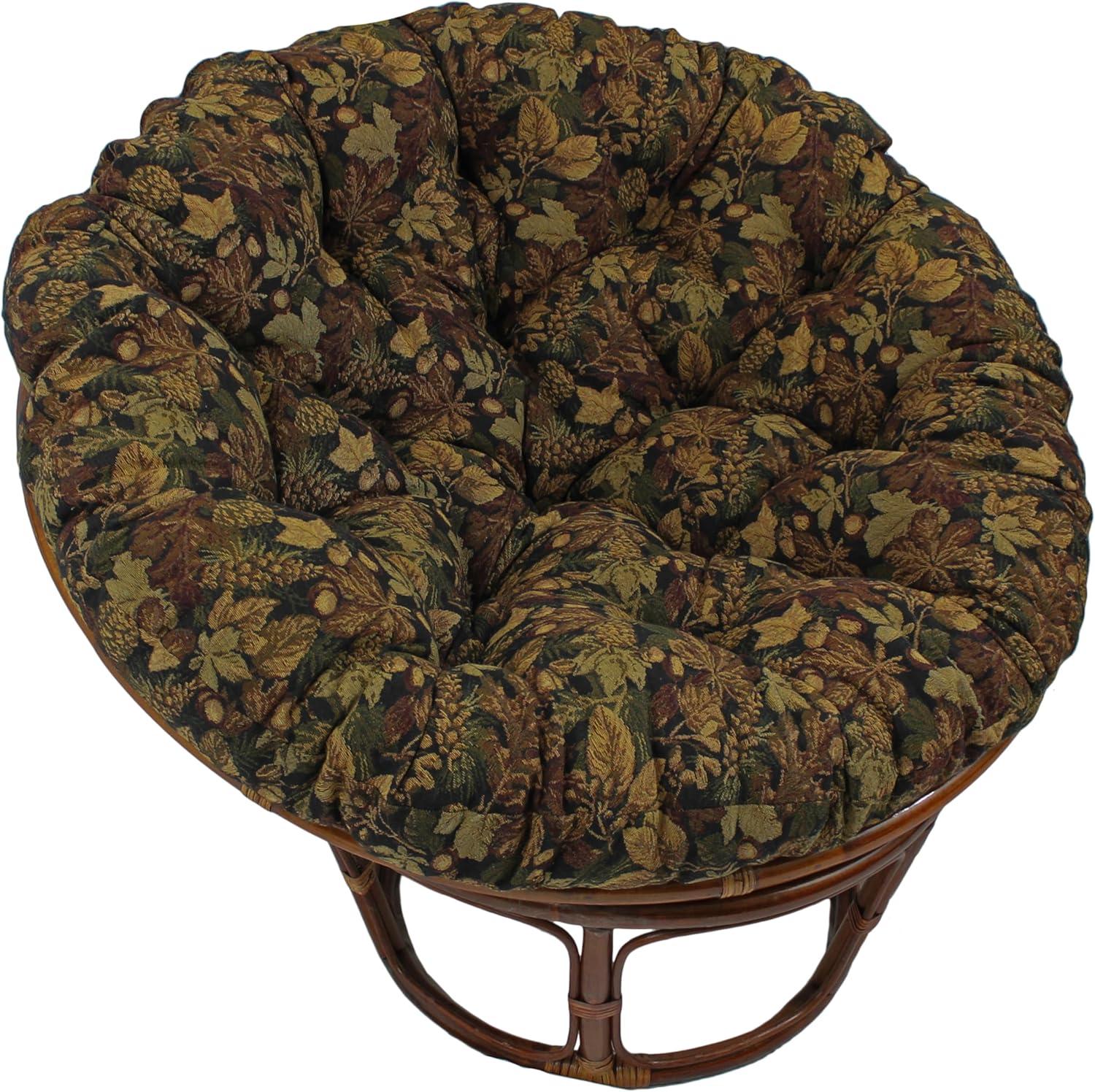 Blazing Needles Tapestry Papasan Cushion, 48" x 6" x 48", Autumn Harvest