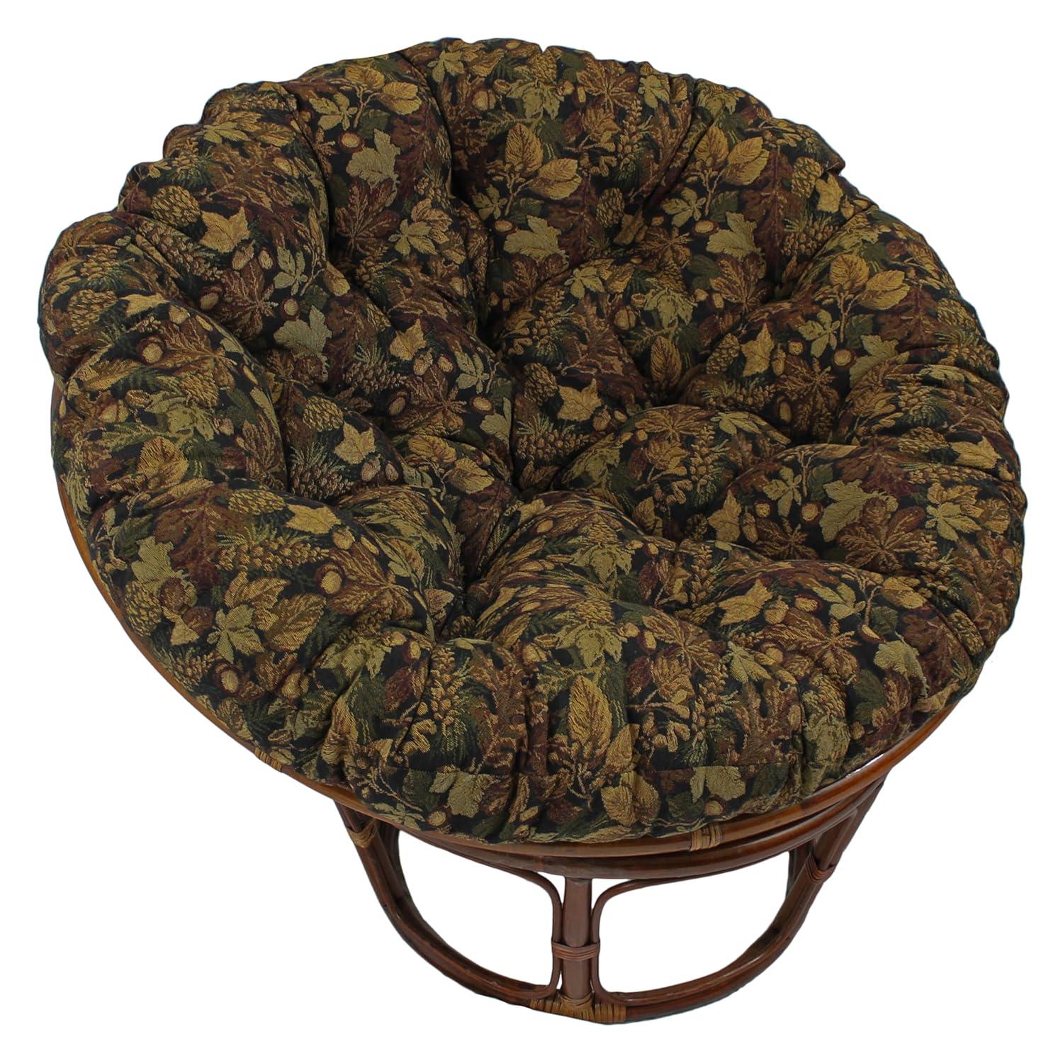 Blazing Needles Tapestry Papasan Cushion, 48" x 6" x 48", Autumn Harvest