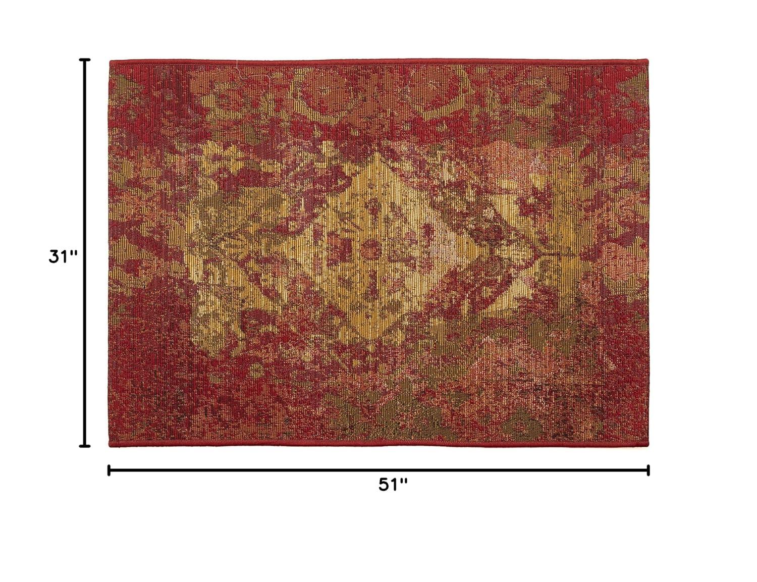 Liora Manne Marina Kermin Indoor/Outdoor Rug Saffron 2'7" x 4'3"