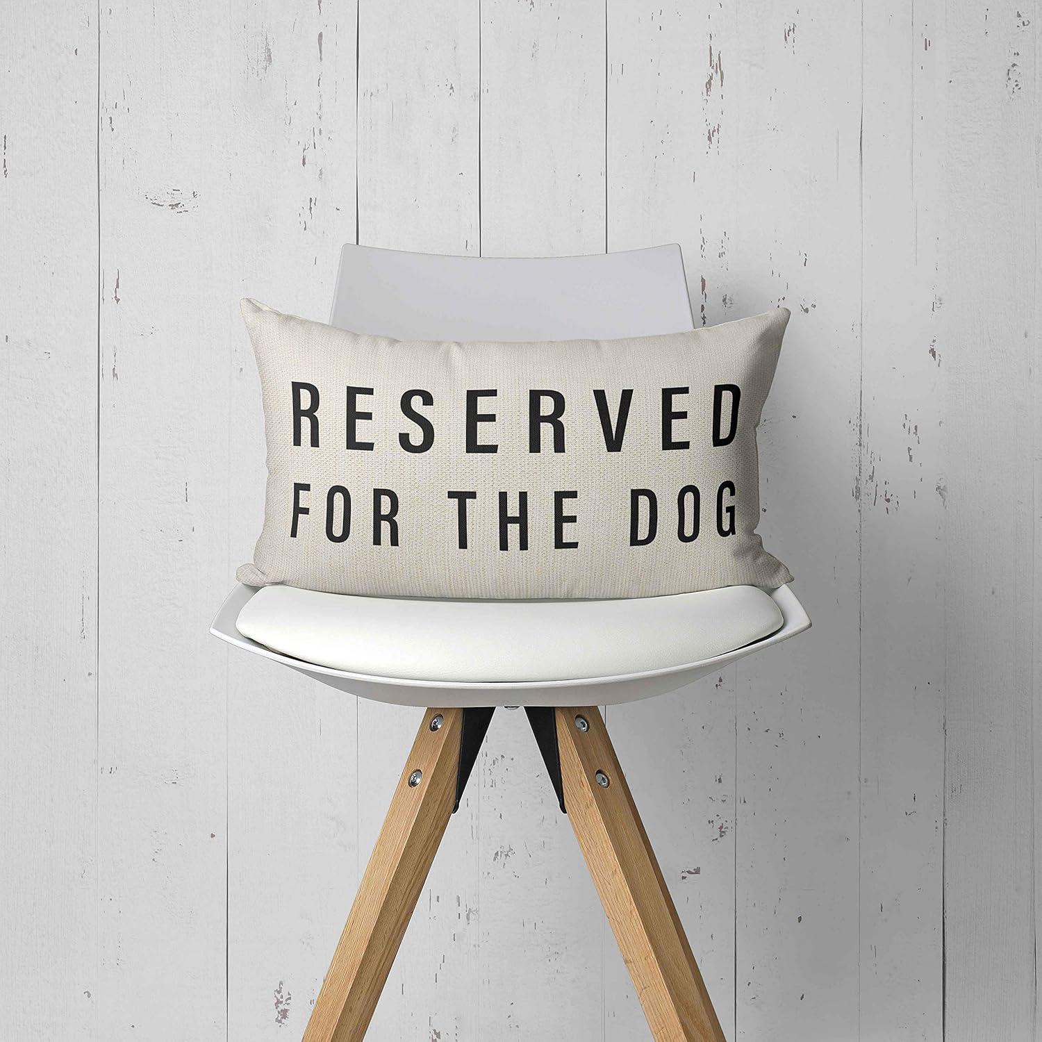 Reserved For The Dog Throw Pillow Case, Dog Lover Gifts, Dog Decor, Funny Dog Pillow Cover, Gifts Dog Mom, Gifts Dog Owner, Gifts Dog Lady, 20 x 12 Inch Cushion Cover for Sofa Couch Bed (purple)