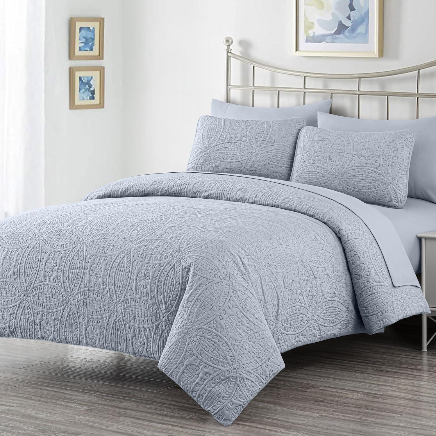 Chezmoi Collection Liam Microfiber 7 Piece Bed in a Bag Comforter Set