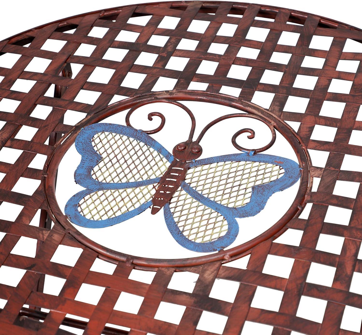 Bronze Butterfly Design 3-Piece Folding Bistro Set