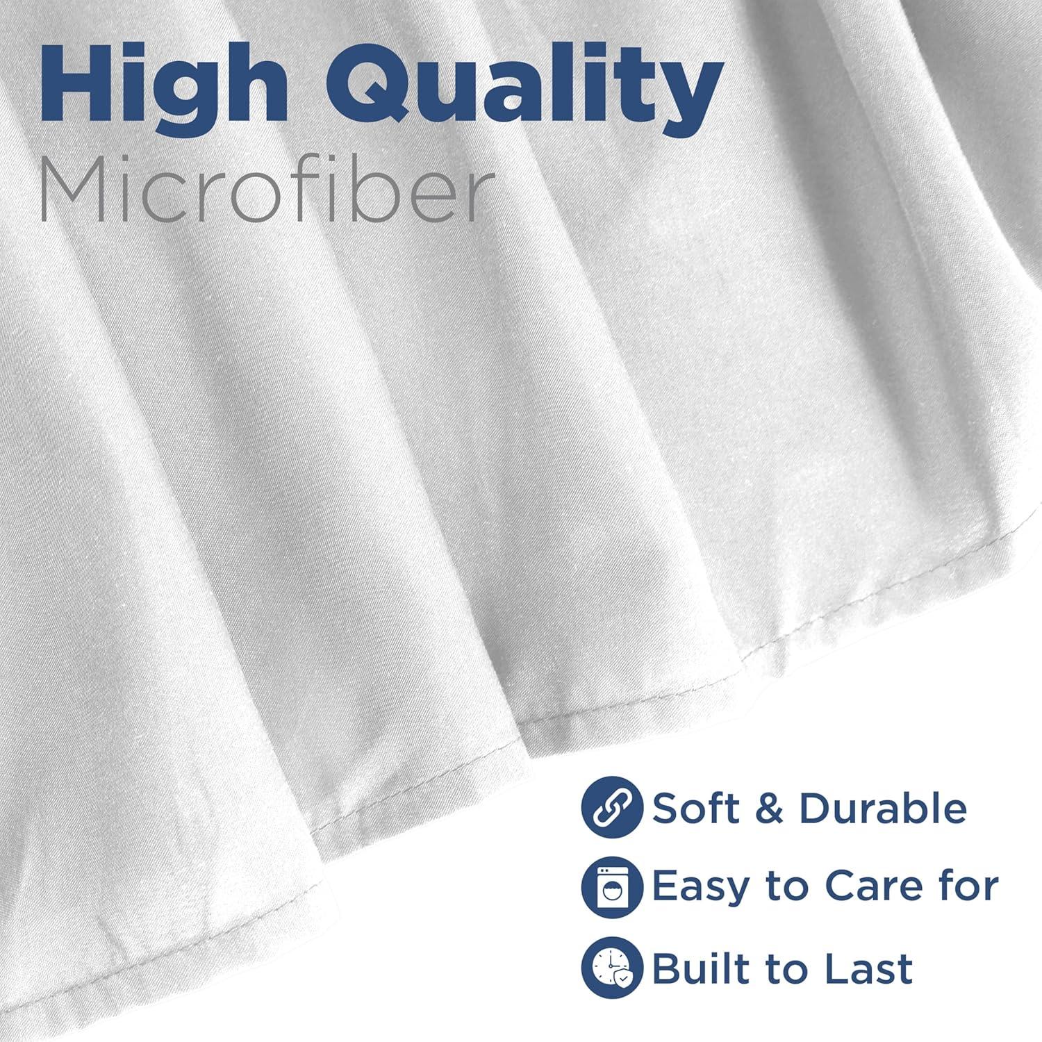 Martex Ruffled Bed Skirt Easy Fit Lightweight 100% Microfiber Dust Ruffle Hotel Quality With 16 inch Tailored Drop