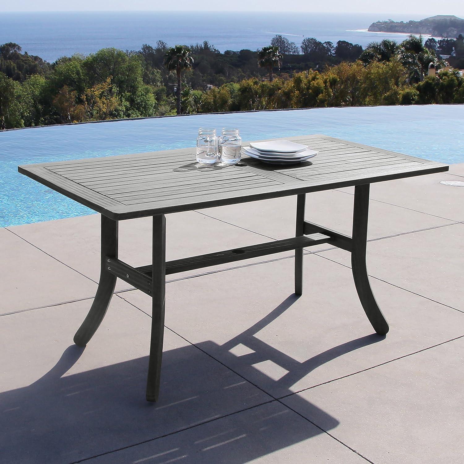 Renaissance-Inspired Outdoor Patio Wood Side Table - Timeless Elegance for Your Garden