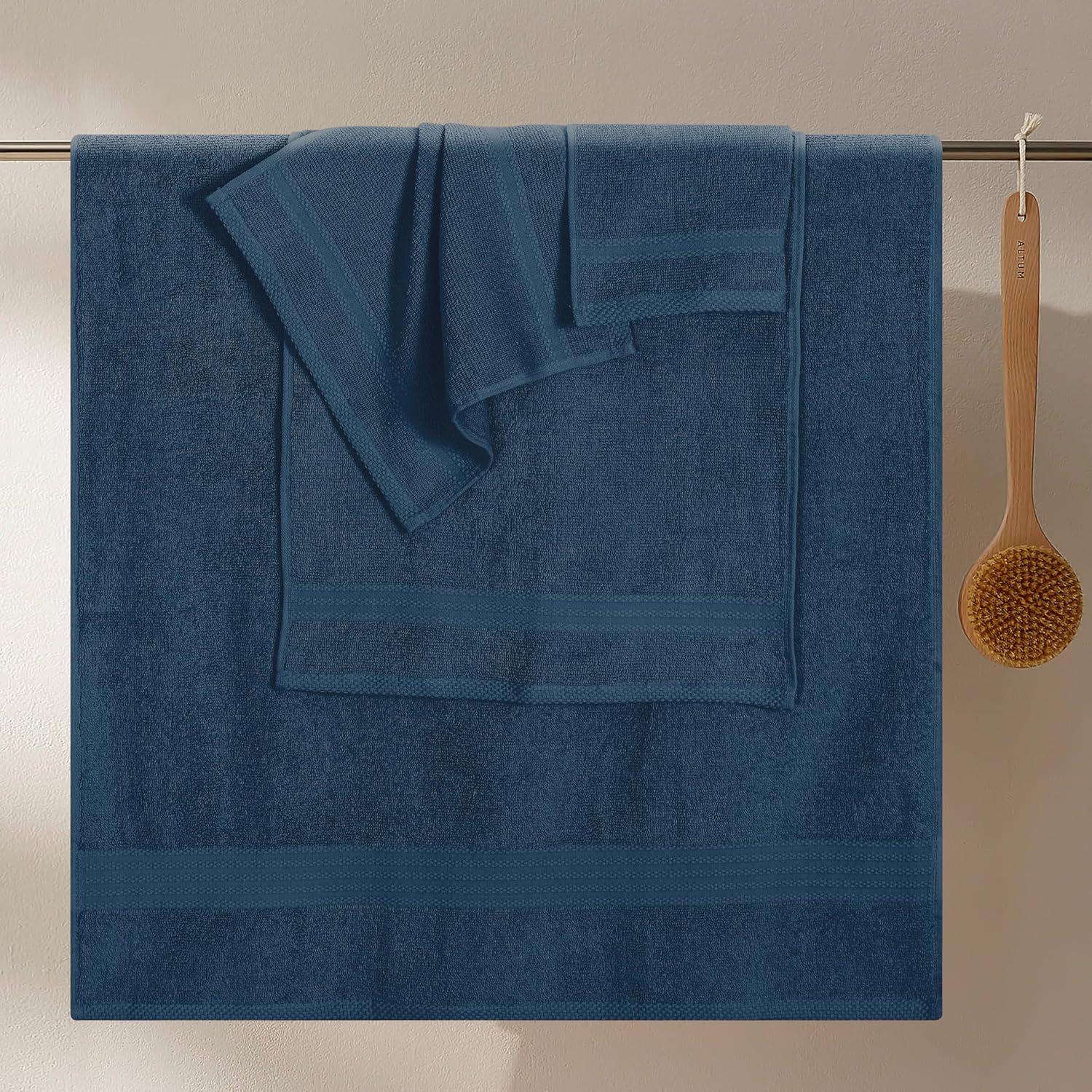 Oversized Mineral Blue Cotton 8-Piece Towel Set