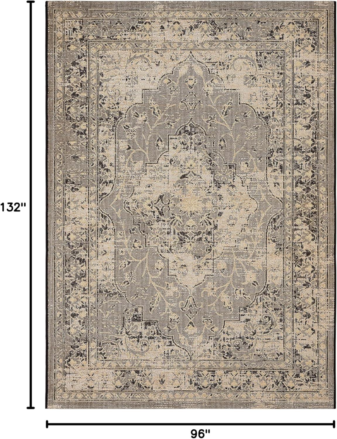 SAFAVIEH Palazzo Henrika Traditional Area Rug, Light Grey/Grey, 8' x 11'