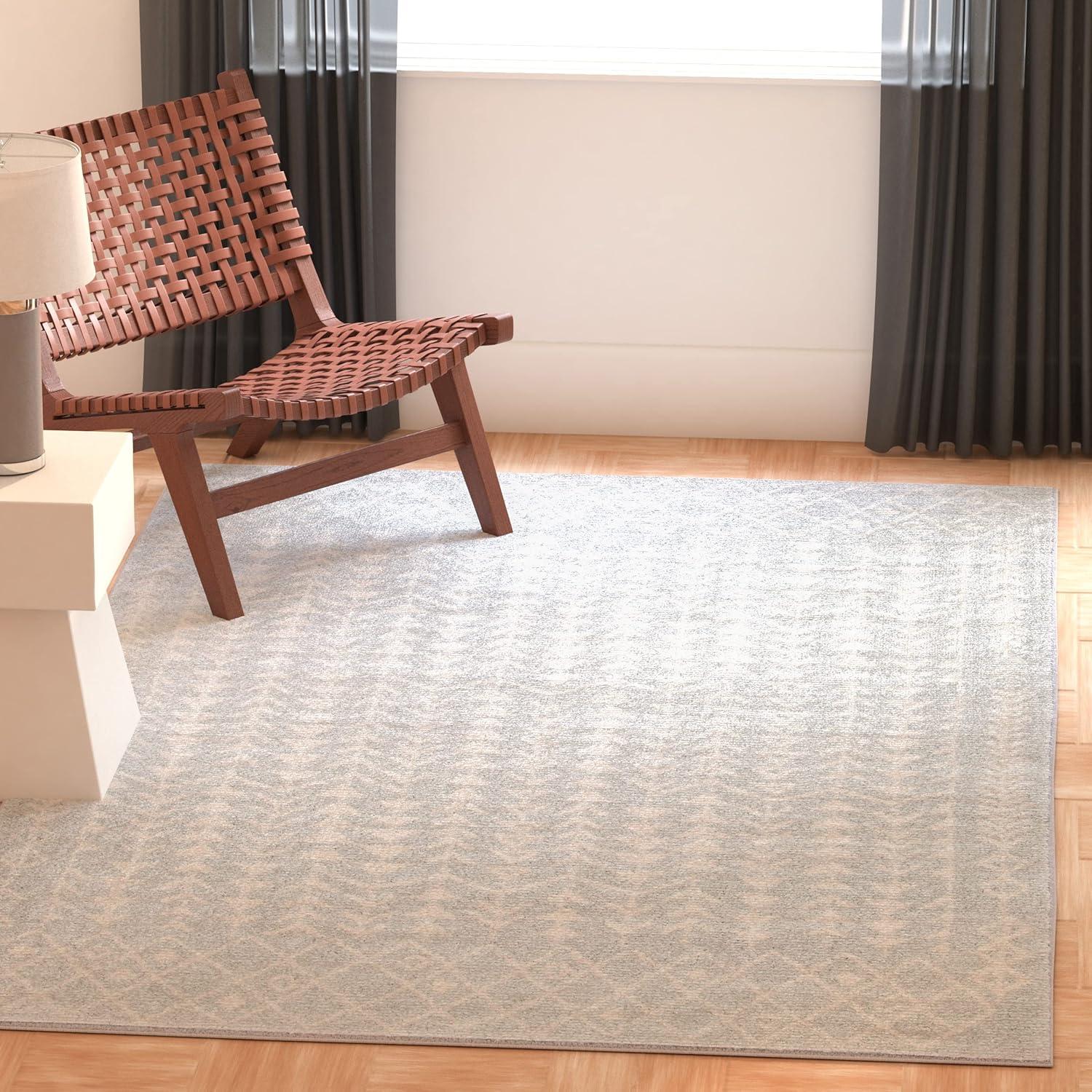 Tulum TUL262 Power Loomed Area Rug - Light Grey/Ivory - 6'x9' - Safavieh.