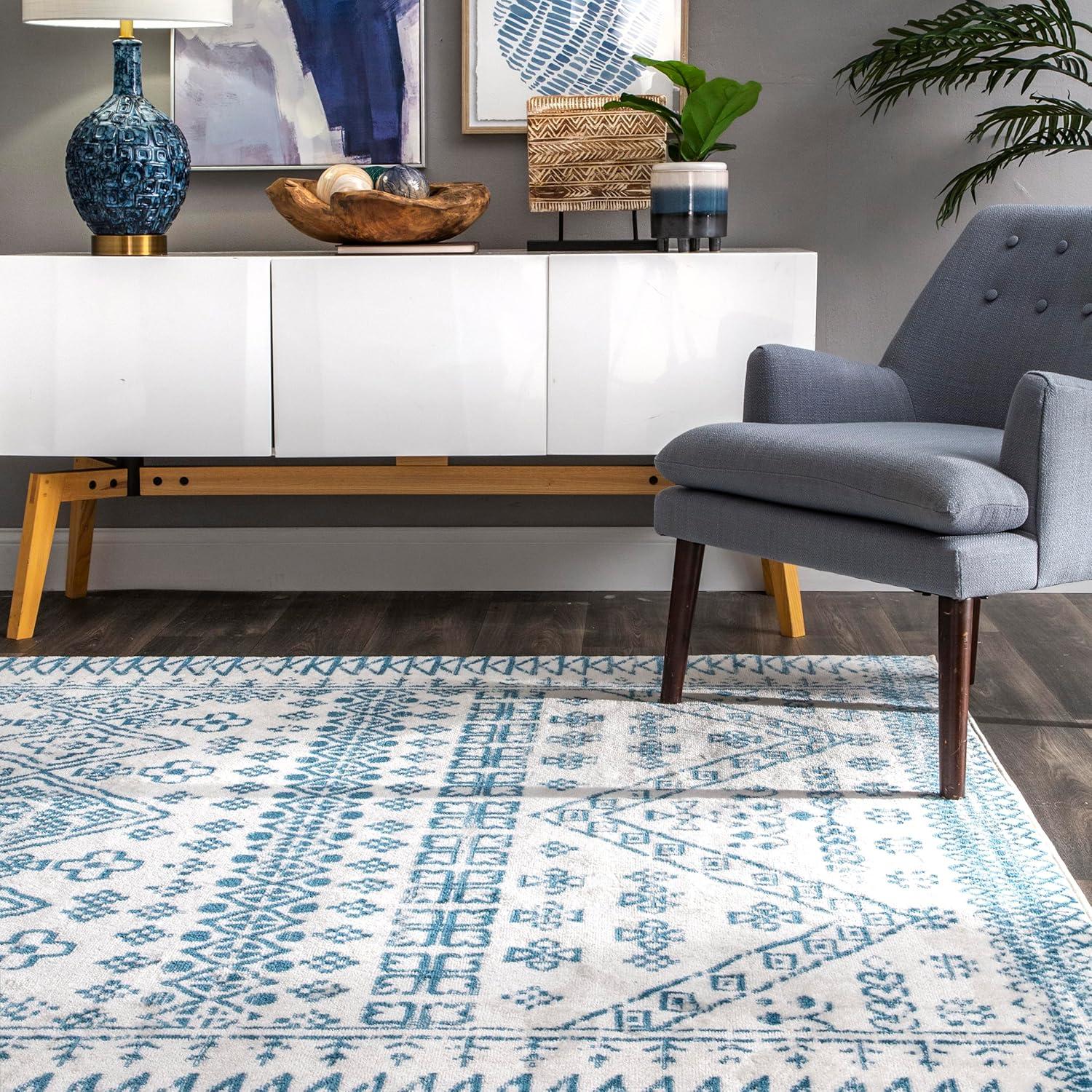 Nuloom Frances Moroccan 3x5 Accent Indoor Area Rug for Living Room Bedroom Dining Room Entryway, Blue