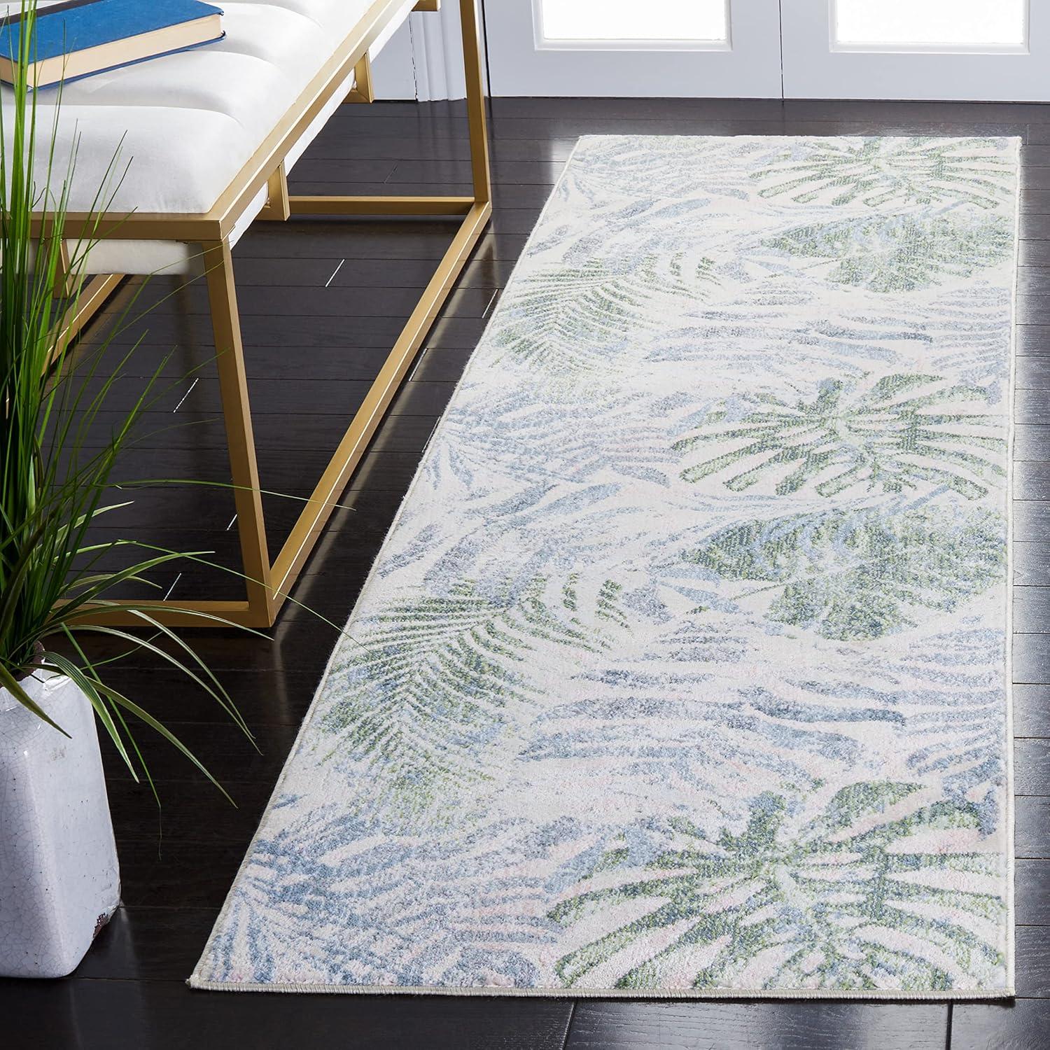 Lillian LLN382 Power Loomed Area Rug - Green/Blue - 5'3"x7'7" - Safavieh.