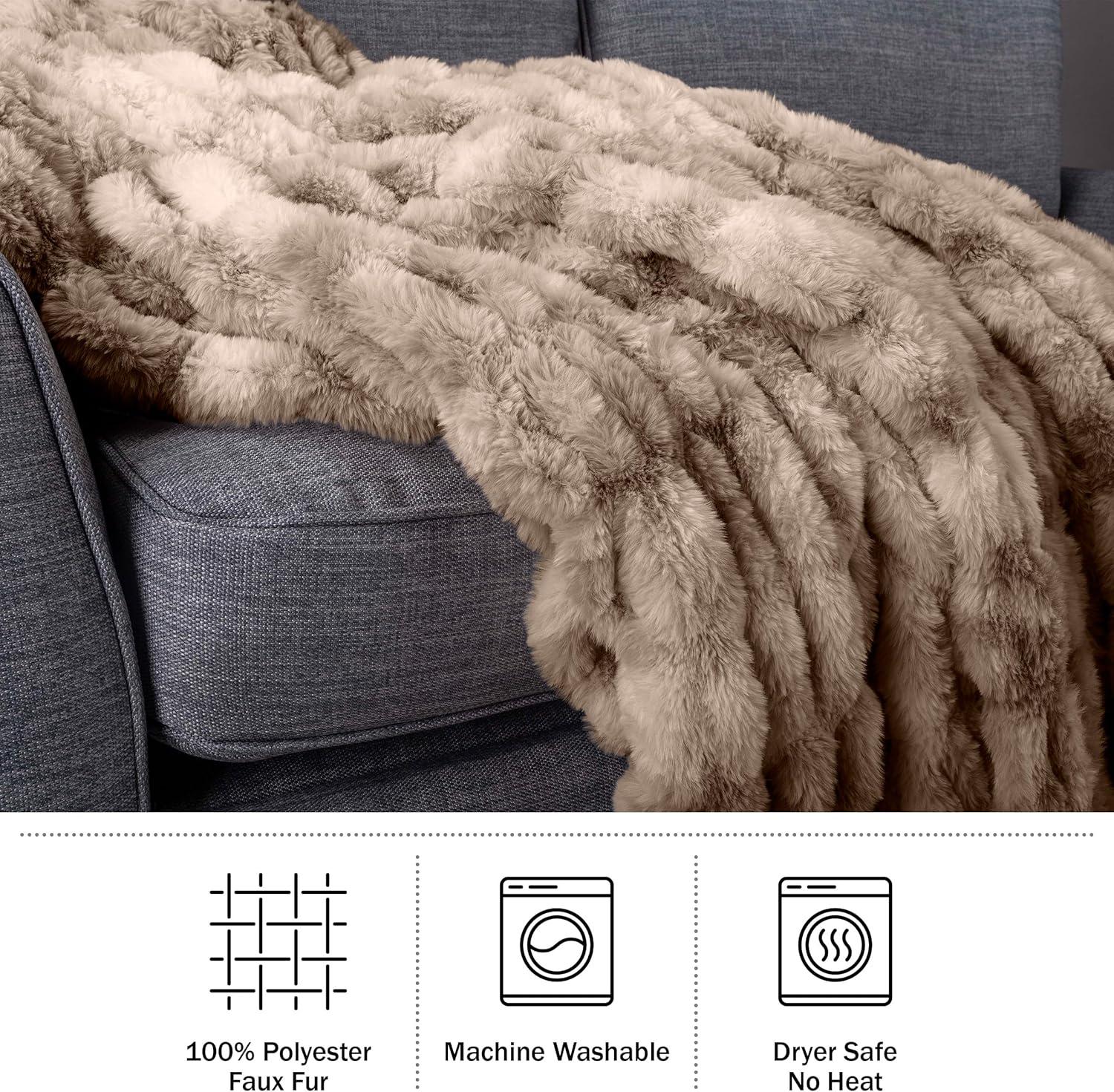 Lavish Home 60x80-Inch Faux Fur Blanket