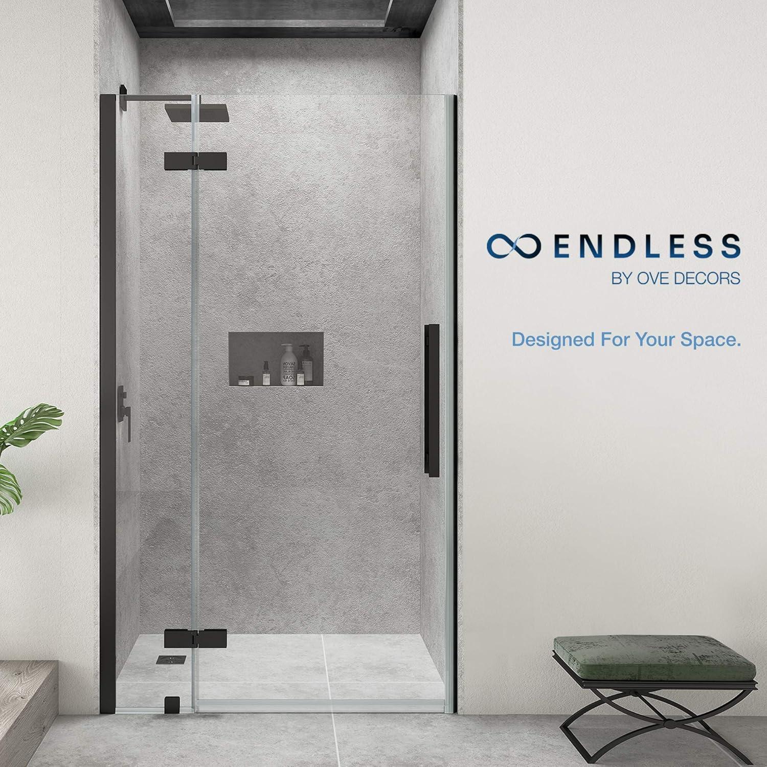 Endless Tampa 54.02'' W 72.01'' H Frameless Rectangle Reversible Shower Kit