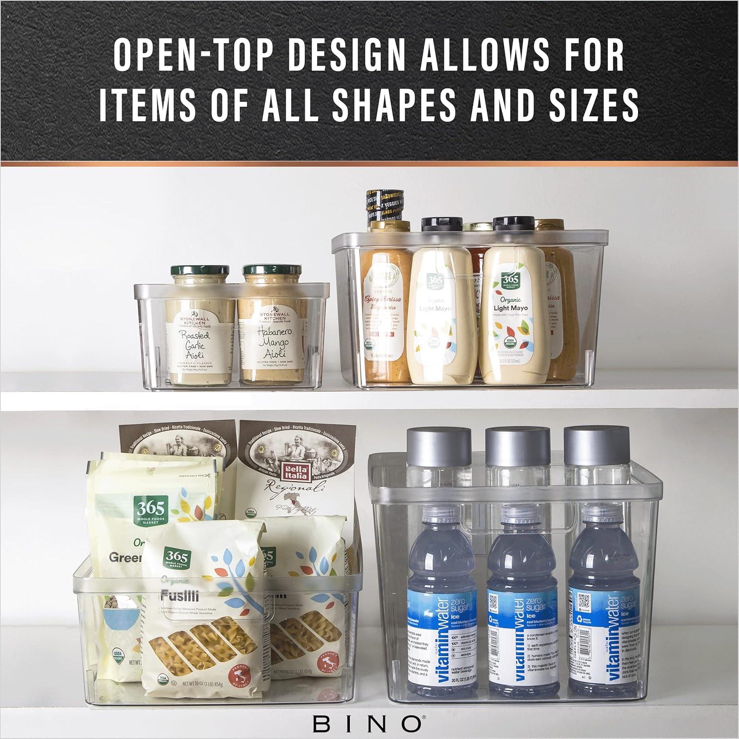 BINO | Plastic Storage Bins, X-Small - 5 Pack|THE LUCID COLLECTION | Multi-Use Organizer Bins | Built-In Handles | BPA-Free | Clear Storage Containers | Fridge Organizer | Pantry & Home Organization